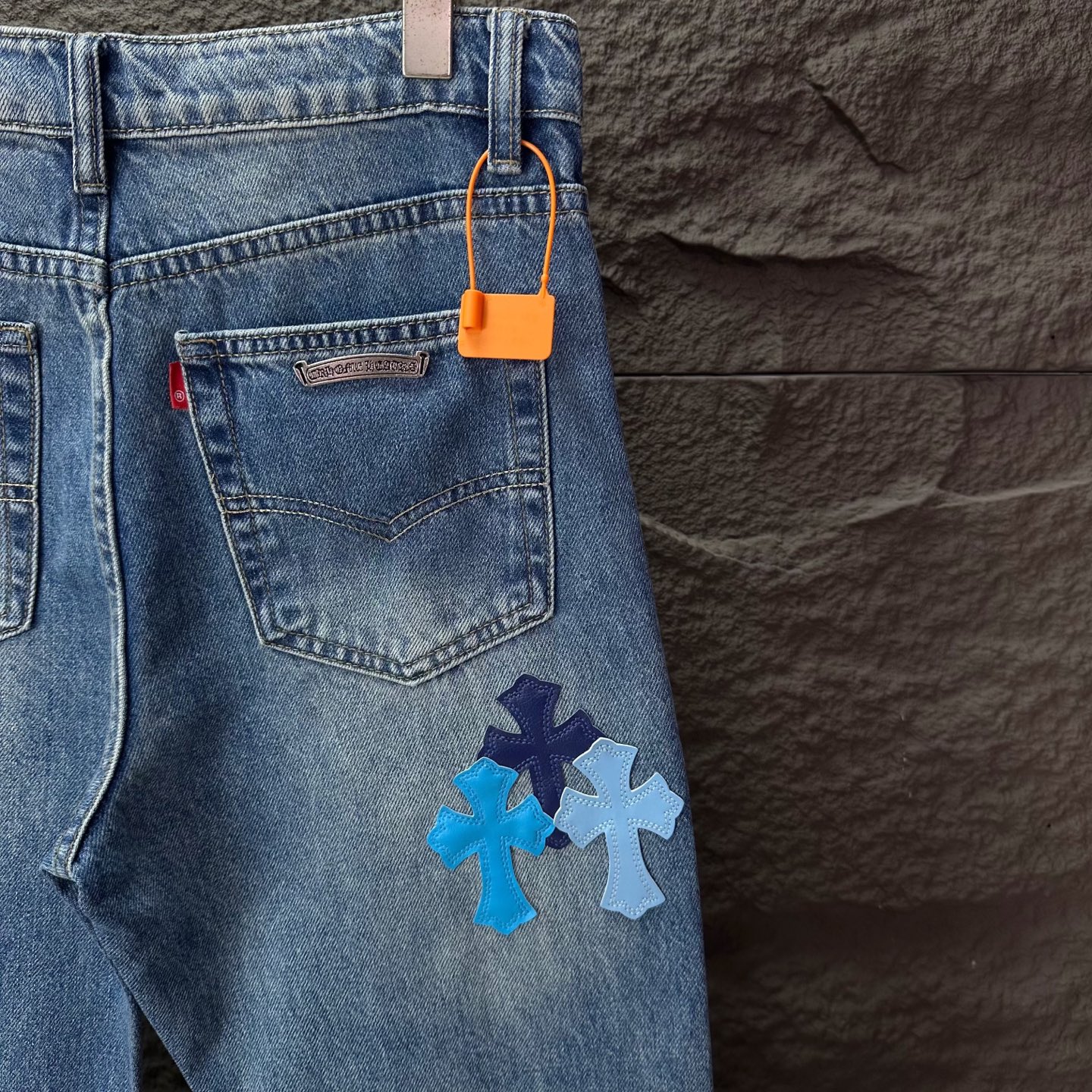 Chrome Hearts Couple Jeans Blue Loose Fit