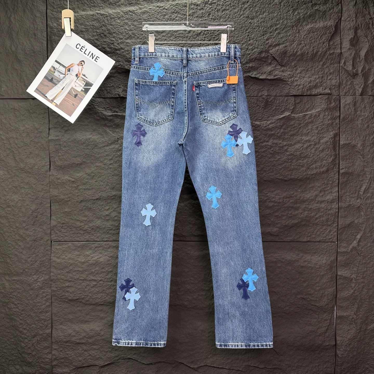 Chrome Hearts Couple Jeans Blue Loose Fit
