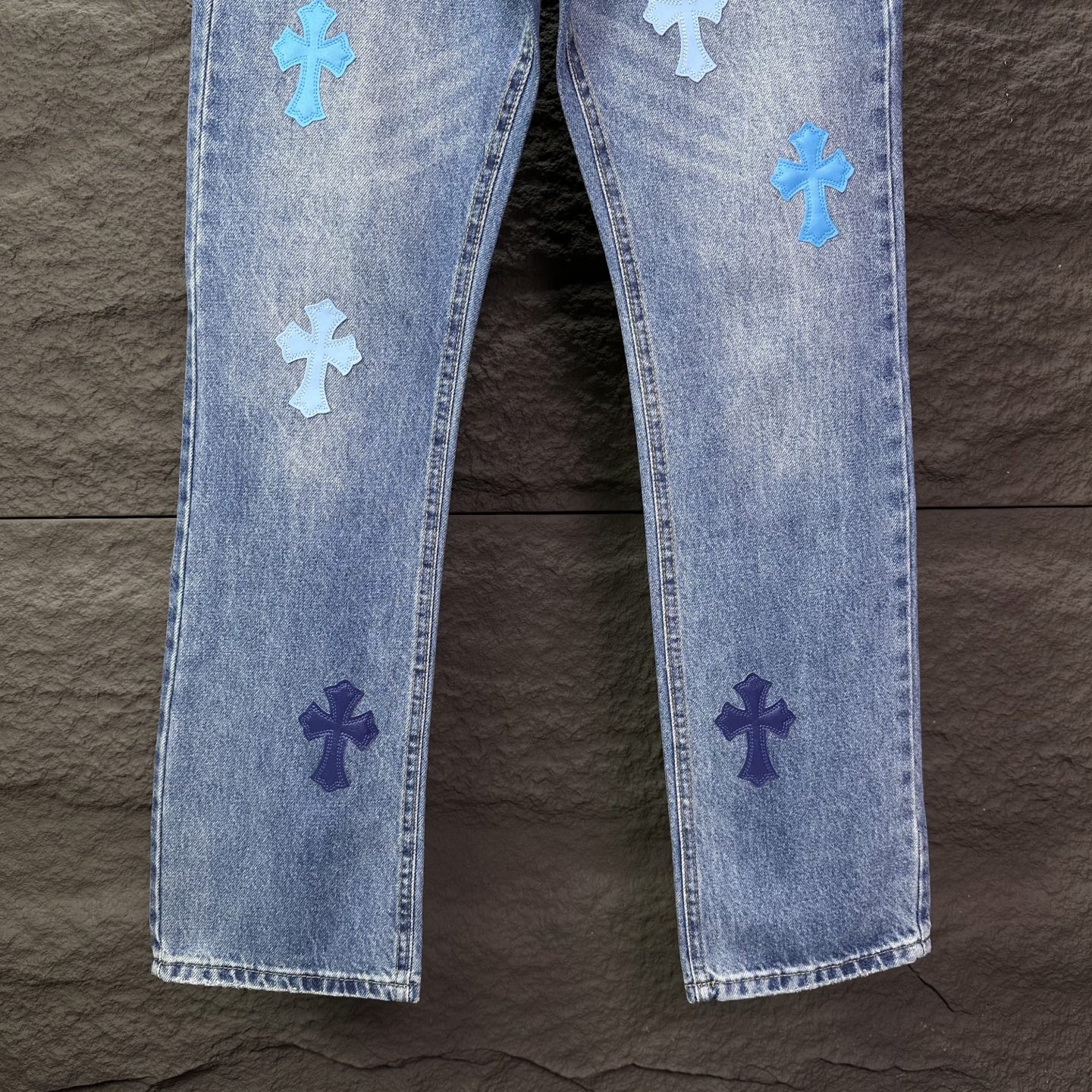 Chrome Hearts Couple Jeans Blue Loose Fit
