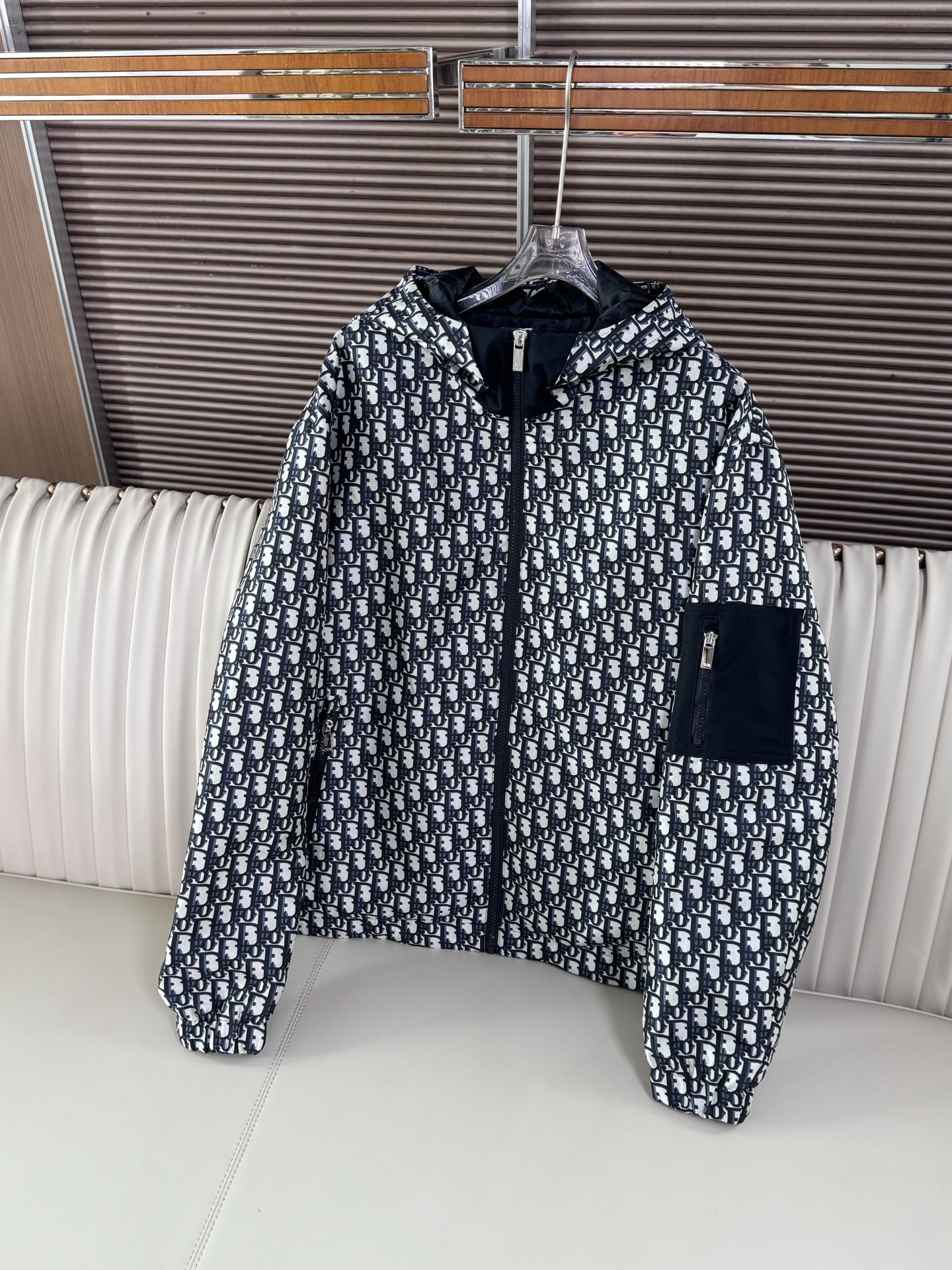 Dior Jacket Cotton Black Hooded S-l