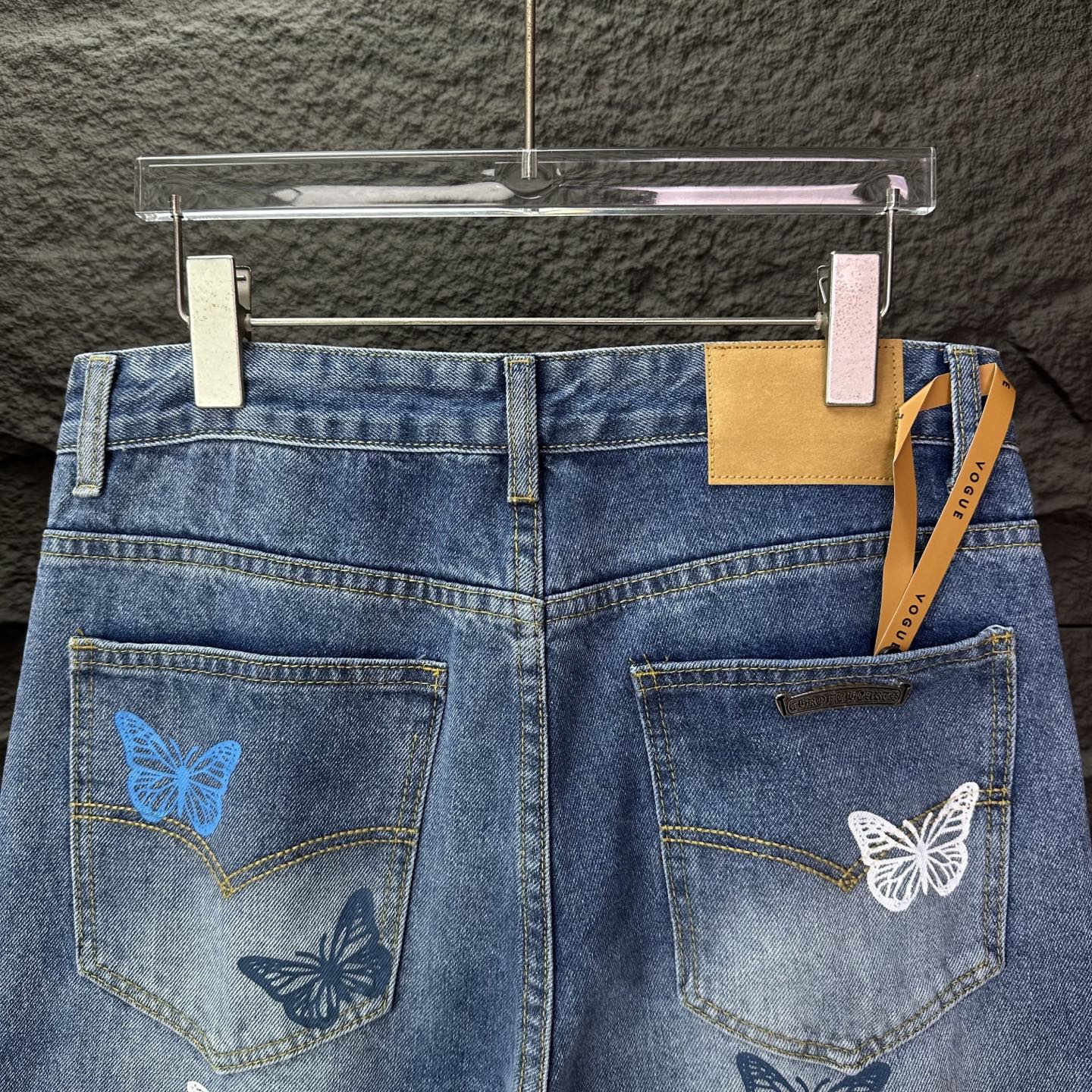 Chrome Hearts Couple Jeans Blue Printed