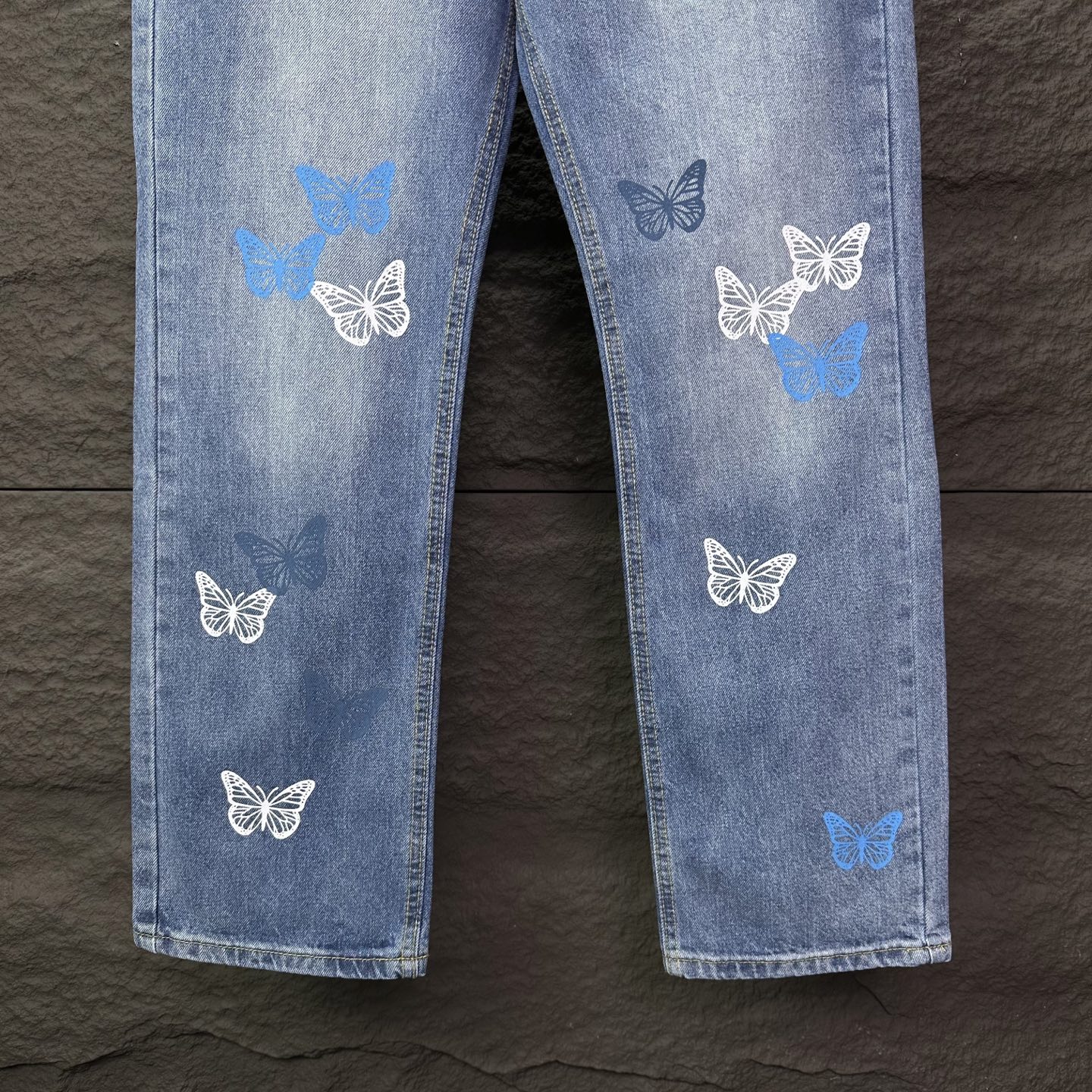 Chrome Hearts Couple Jeans Blue Printed