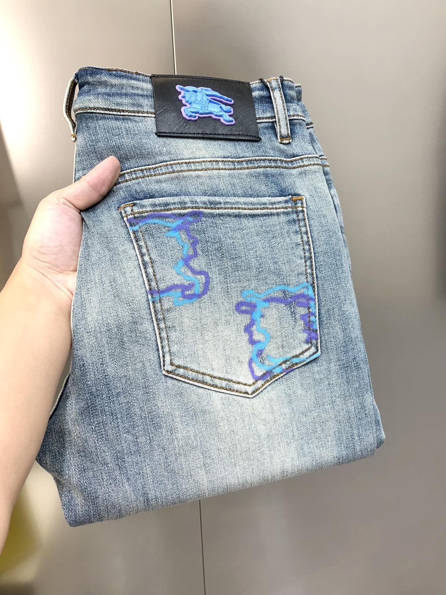 Burberry Male Jeans Cotton Printed L