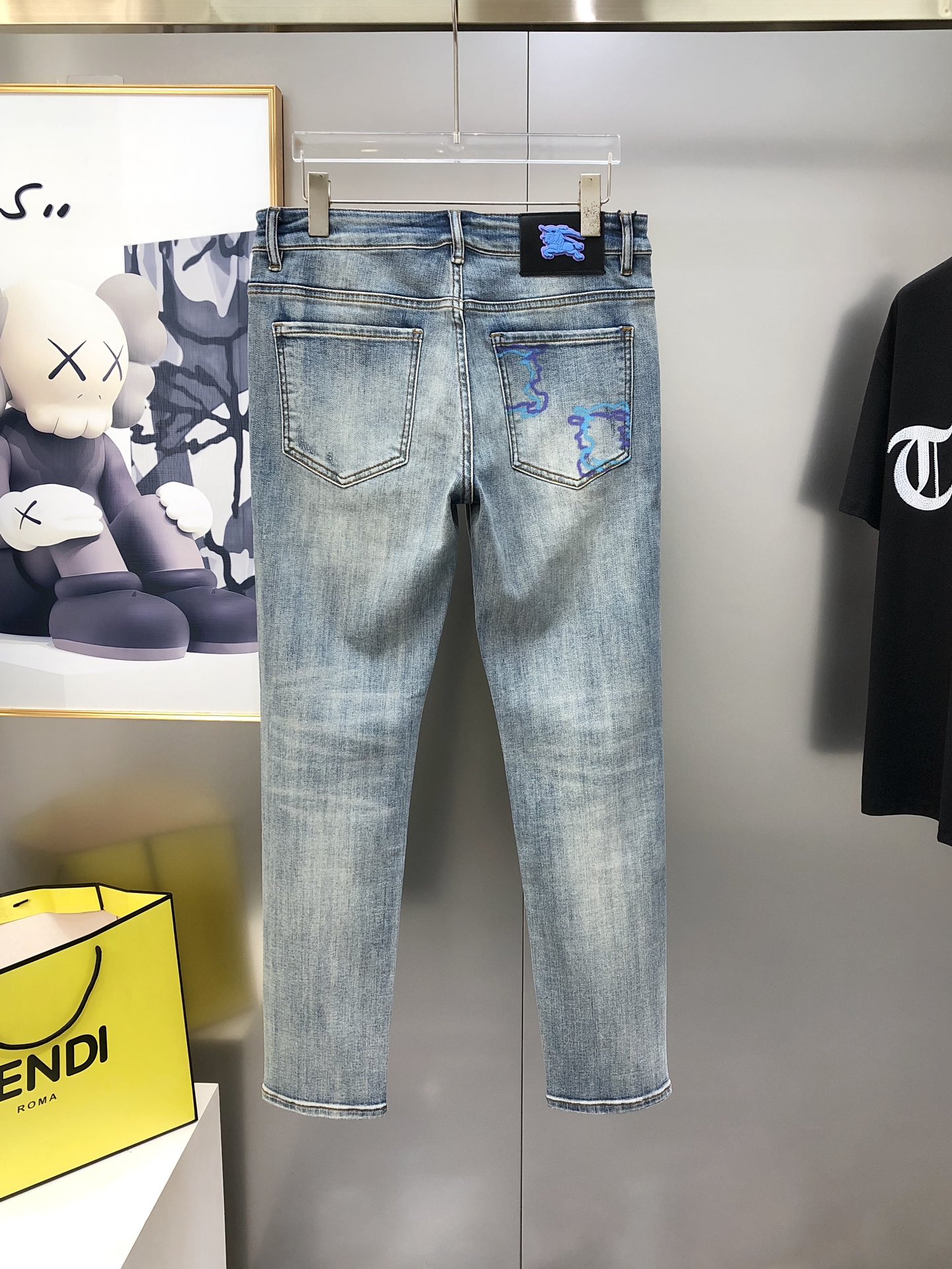 Burberry Male Jeans Cotton Printed L