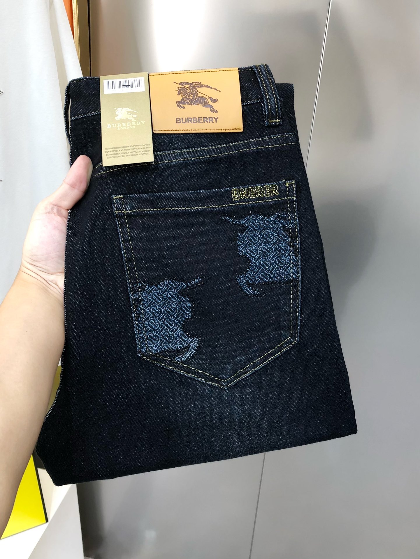 Burberry Male Jeans Cotton Printed L
