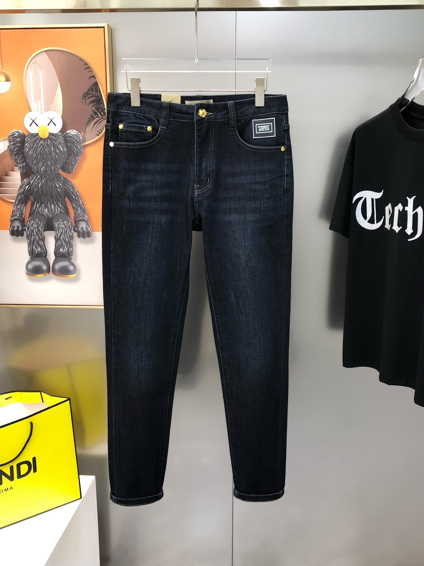 Burberry Male Jeans Cotton Printed L