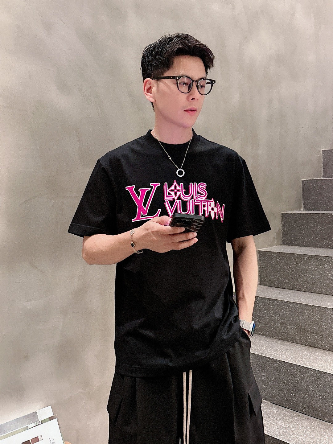 Louis Vuitton Couple Basic Clothing Cotton S-m-l-xl