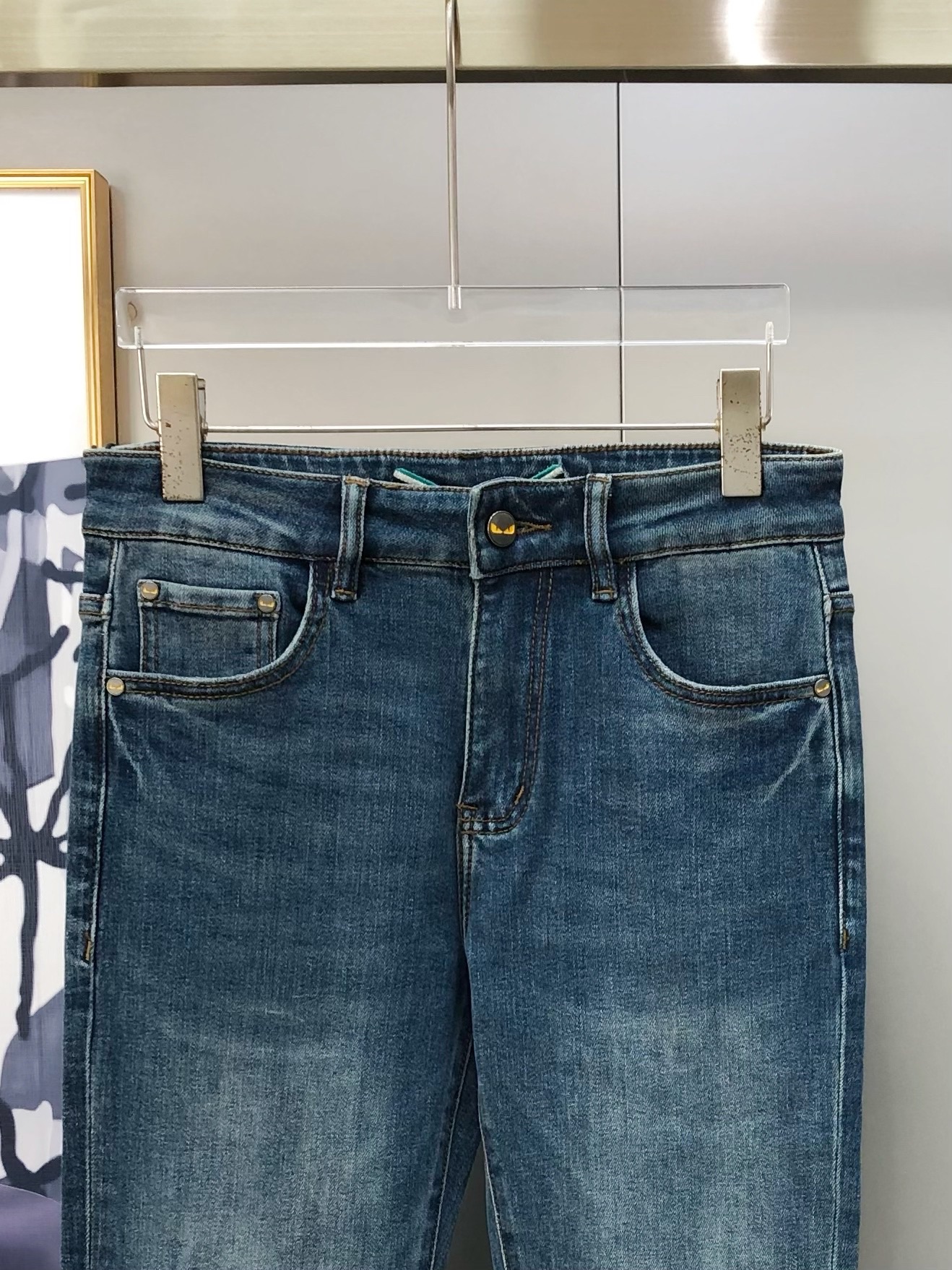 Fendi Male Jeans Cotton Slim Fit L