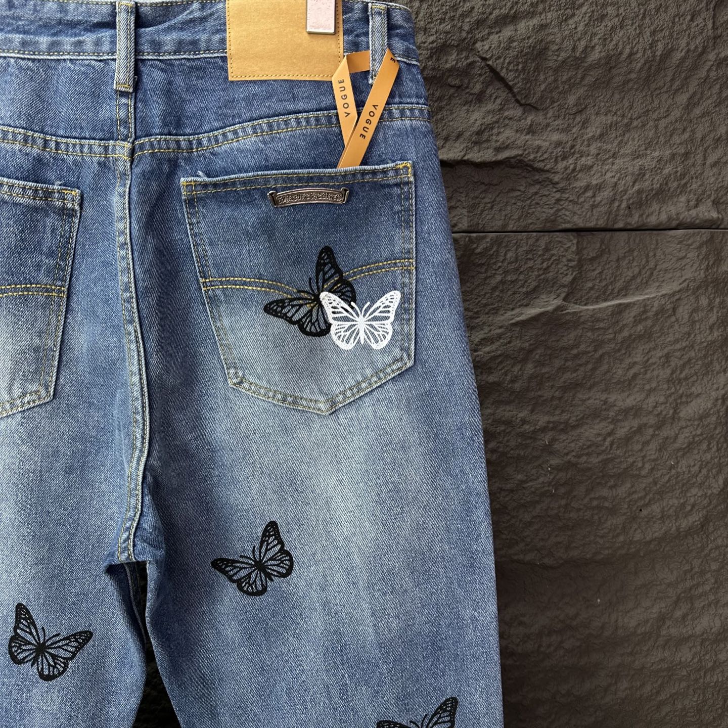 Chrome Hearts Couple Jeans Blue Printed