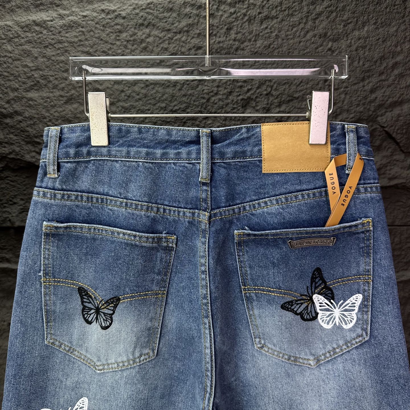 Chrome Hearts Couple Jeans Blue Printed