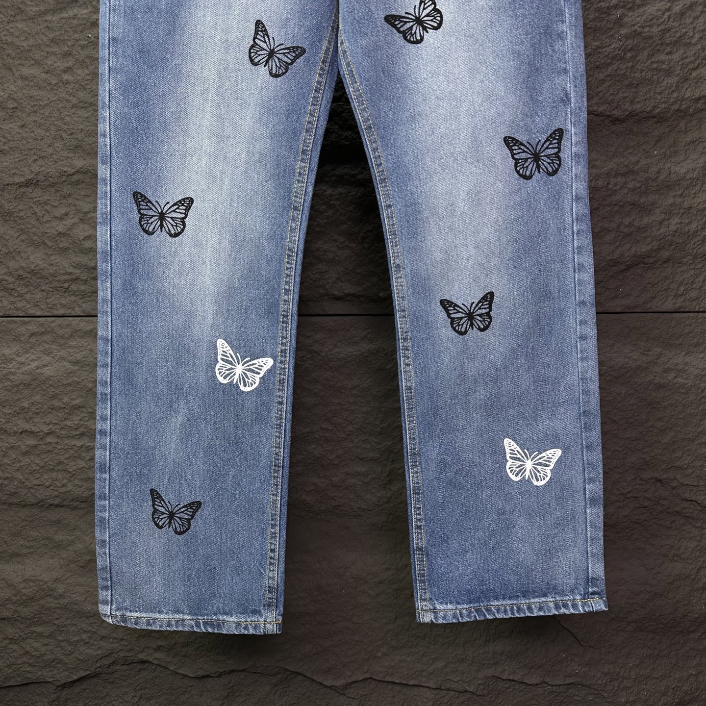 Chrome Hearts Couple Jeans Blue Printed