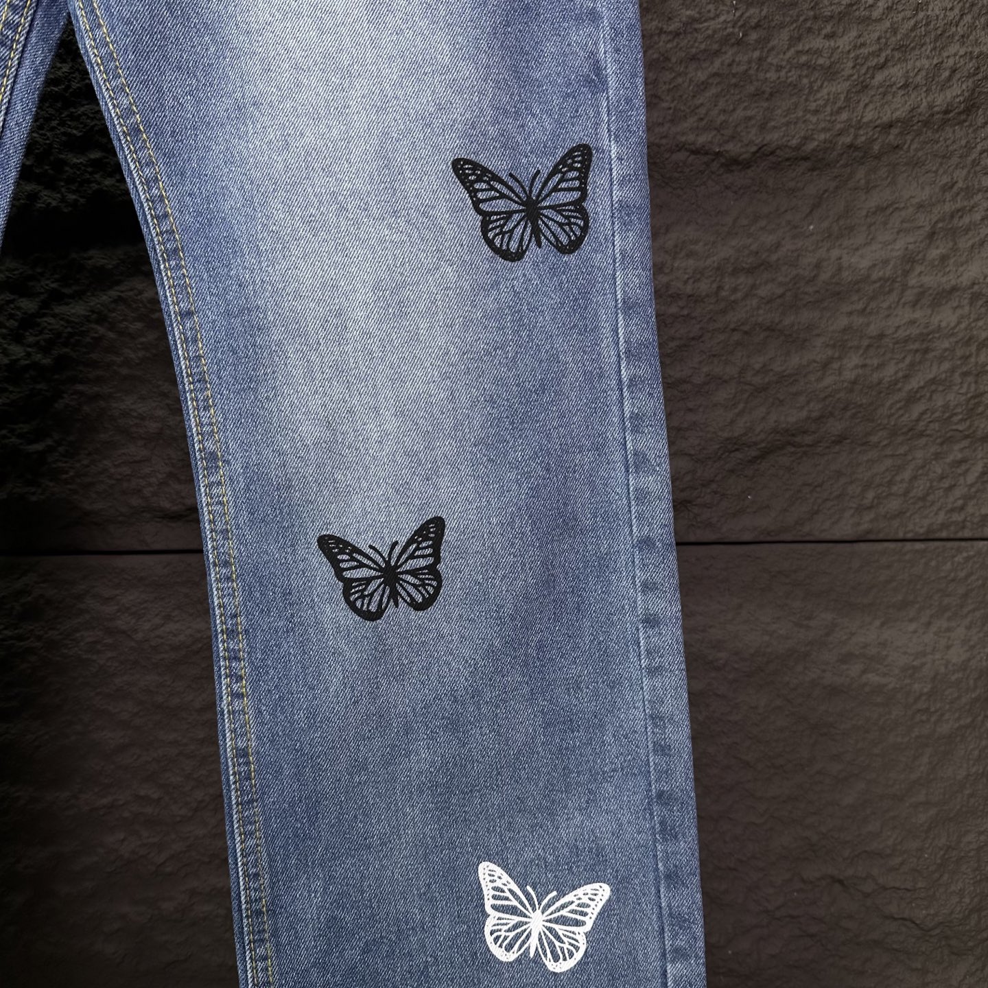 Chrome Hearts Couple Jeans Blue Printed