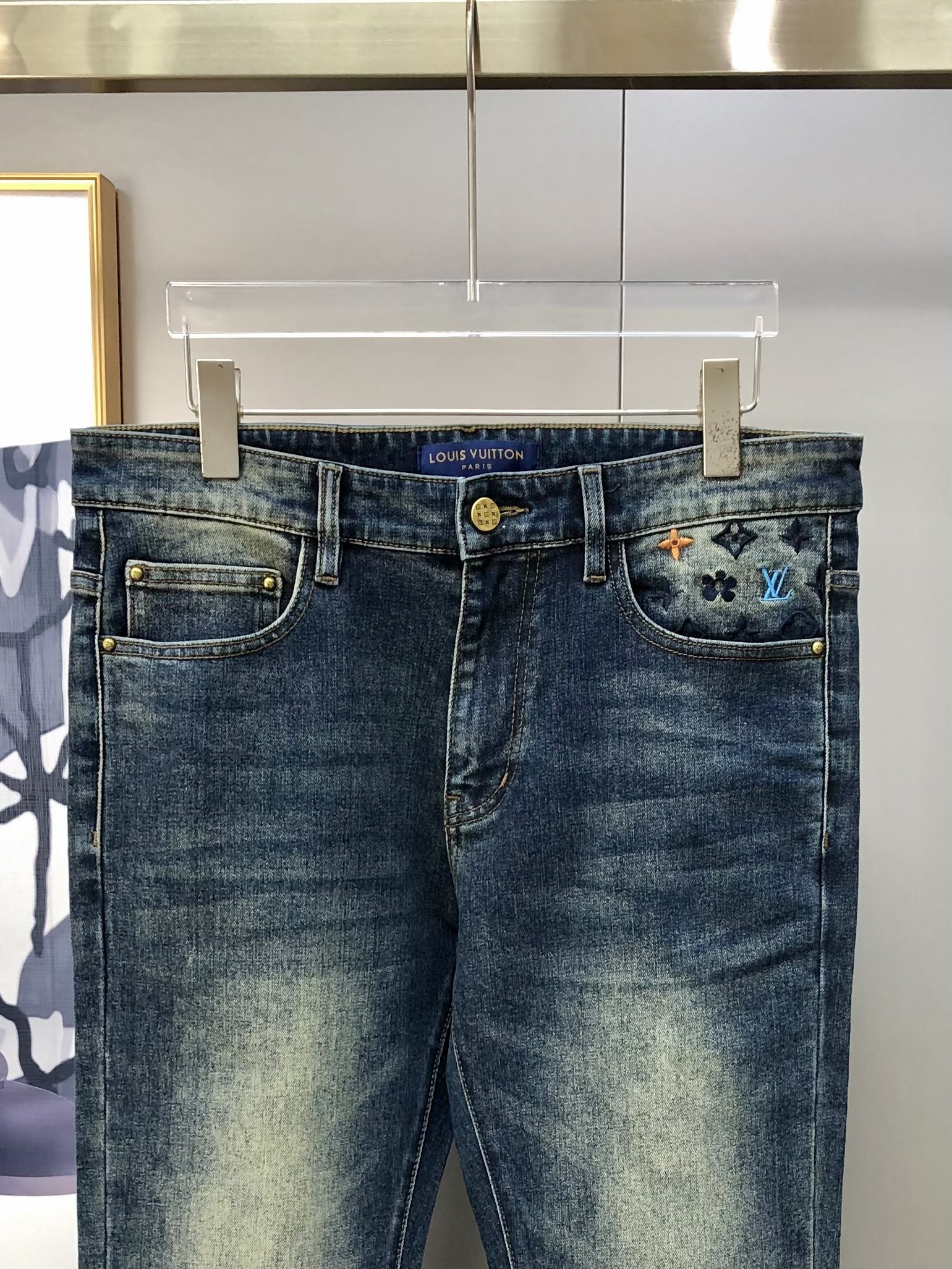 Louis Vuitton Male Jeans Cotton Slim Fit L