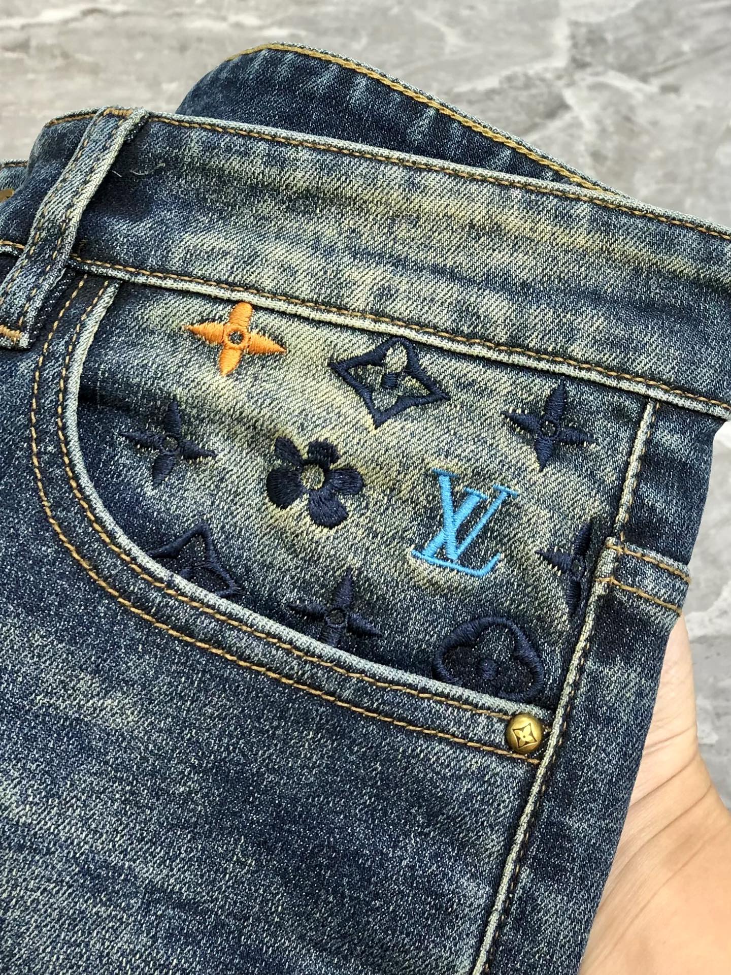 Louis Vuitton Male Jeans Cotton Slim Fit L