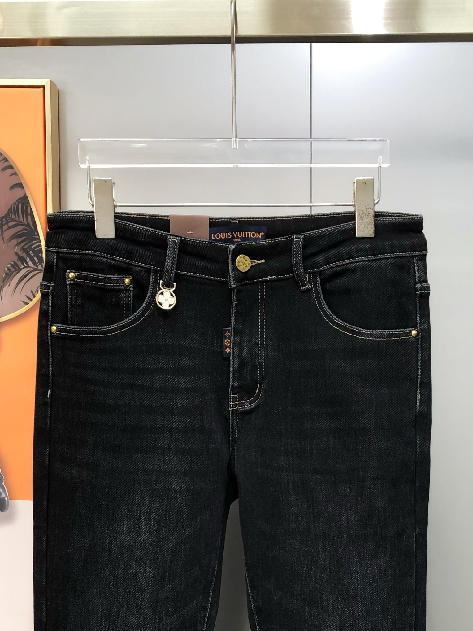 Louis Vuitton Male Jeans Cotton Fleece Lined L