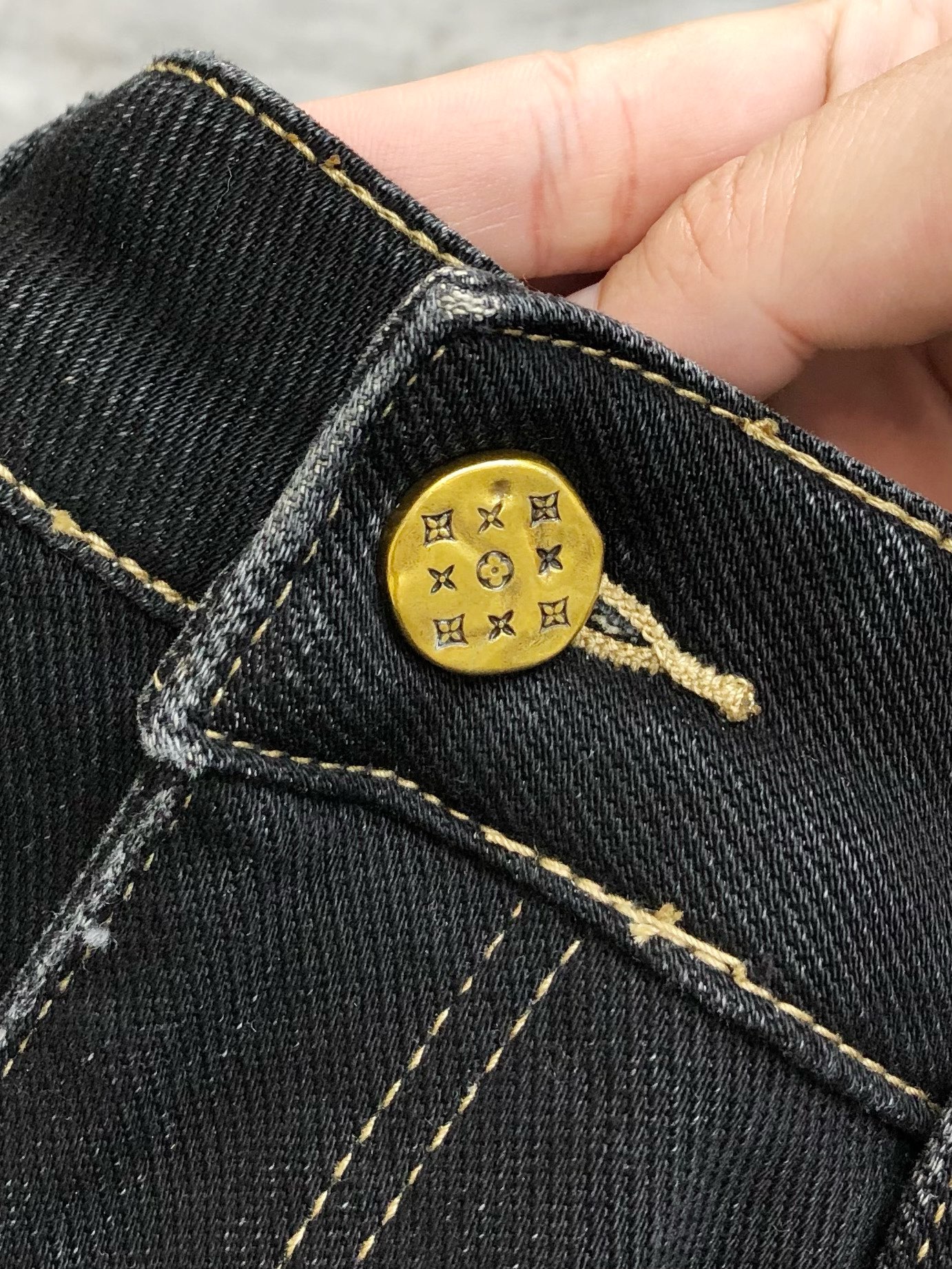 Louis Vuitton Male Jeans Cotton Fleece Lined L