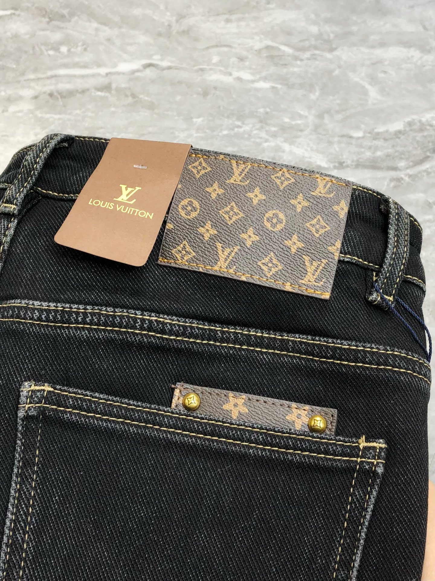 Louis Vuitton Male Jeans Cotton Fleece Lined L