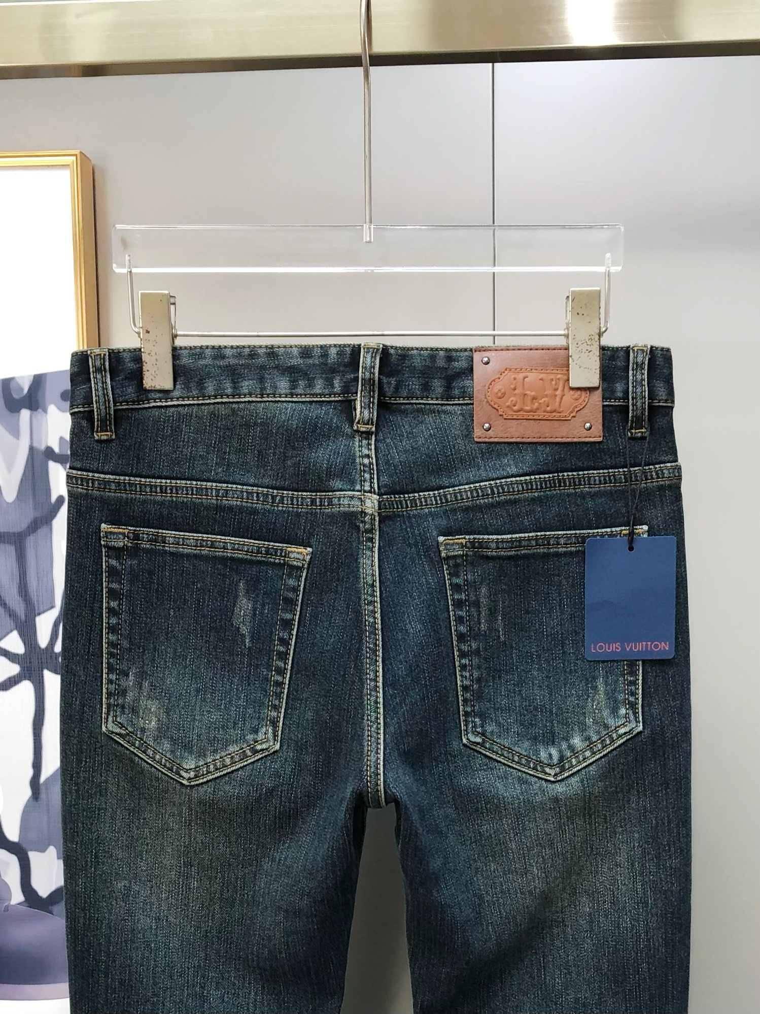 Louis Vuitton Male Jeans Cotton Fleece Lined L