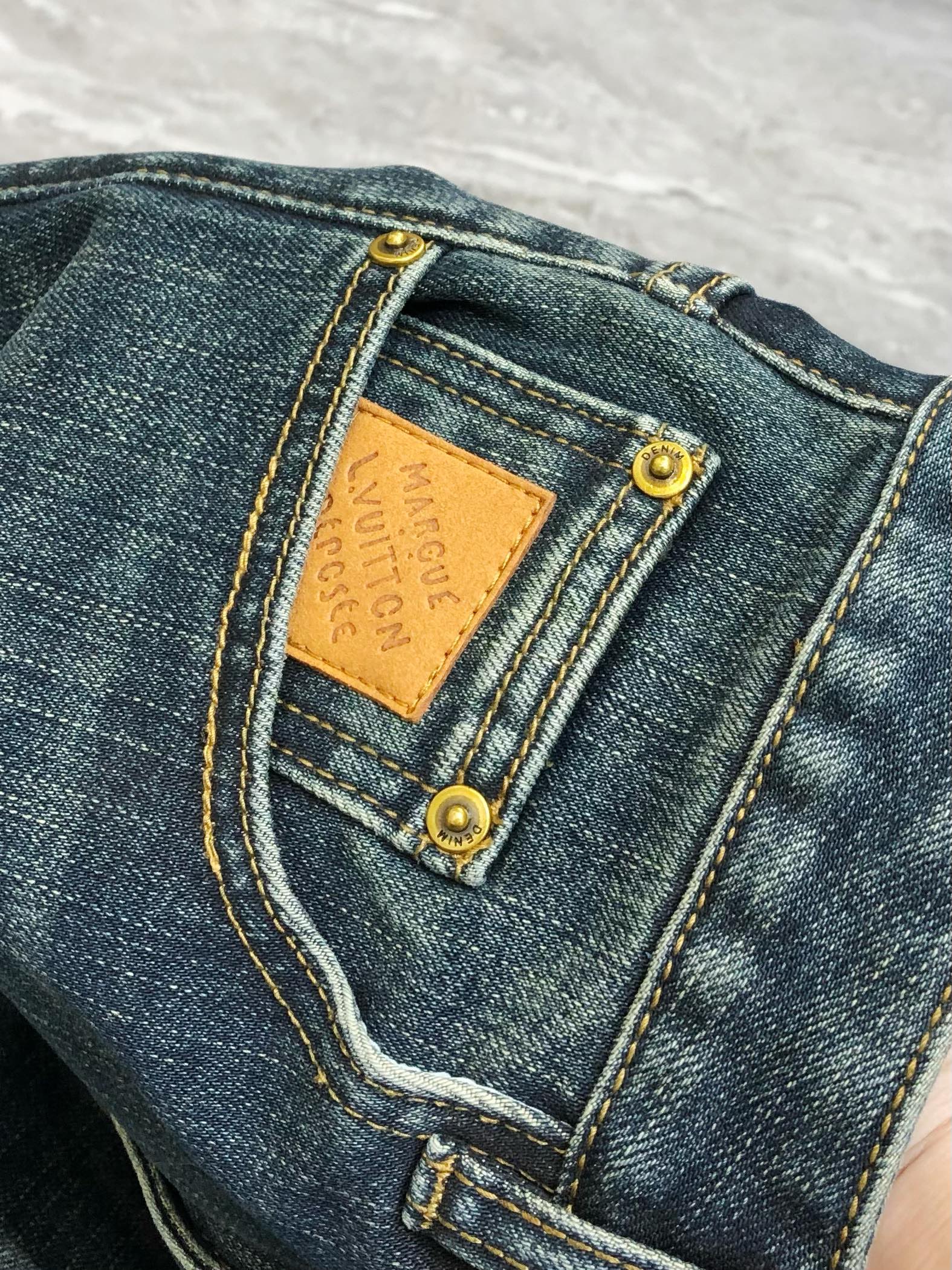 Louis Vuitton Male Jeans Cotton Fleece Lined L