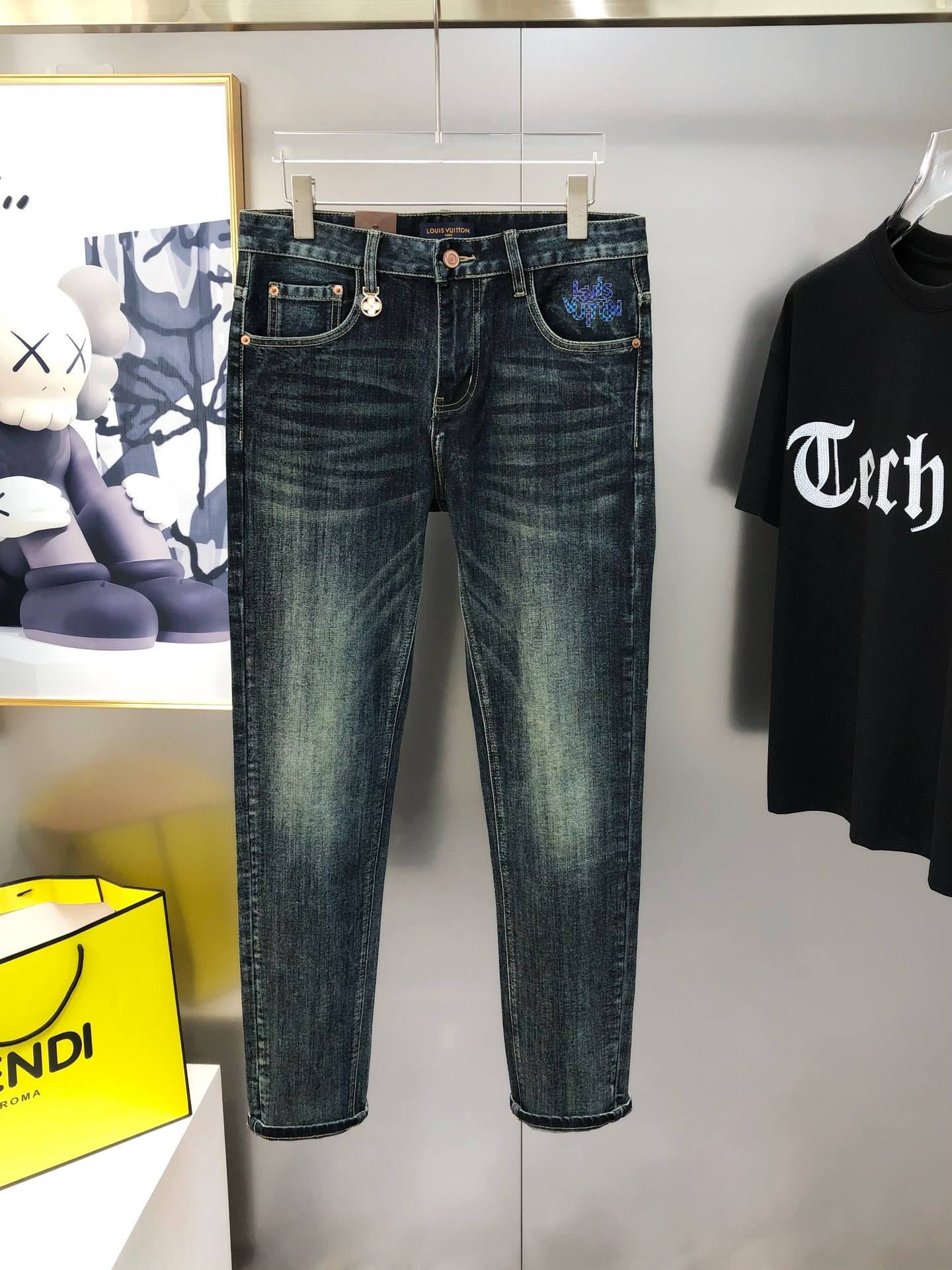 Louis Vuitton Male Jeans Cotton Slim Fit L