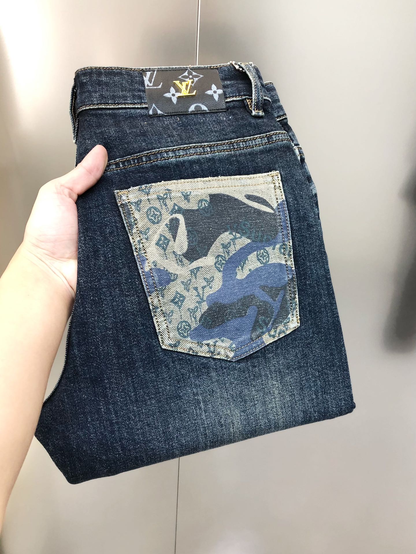 Louis Vuitton Male Jeans Cotton Printed L