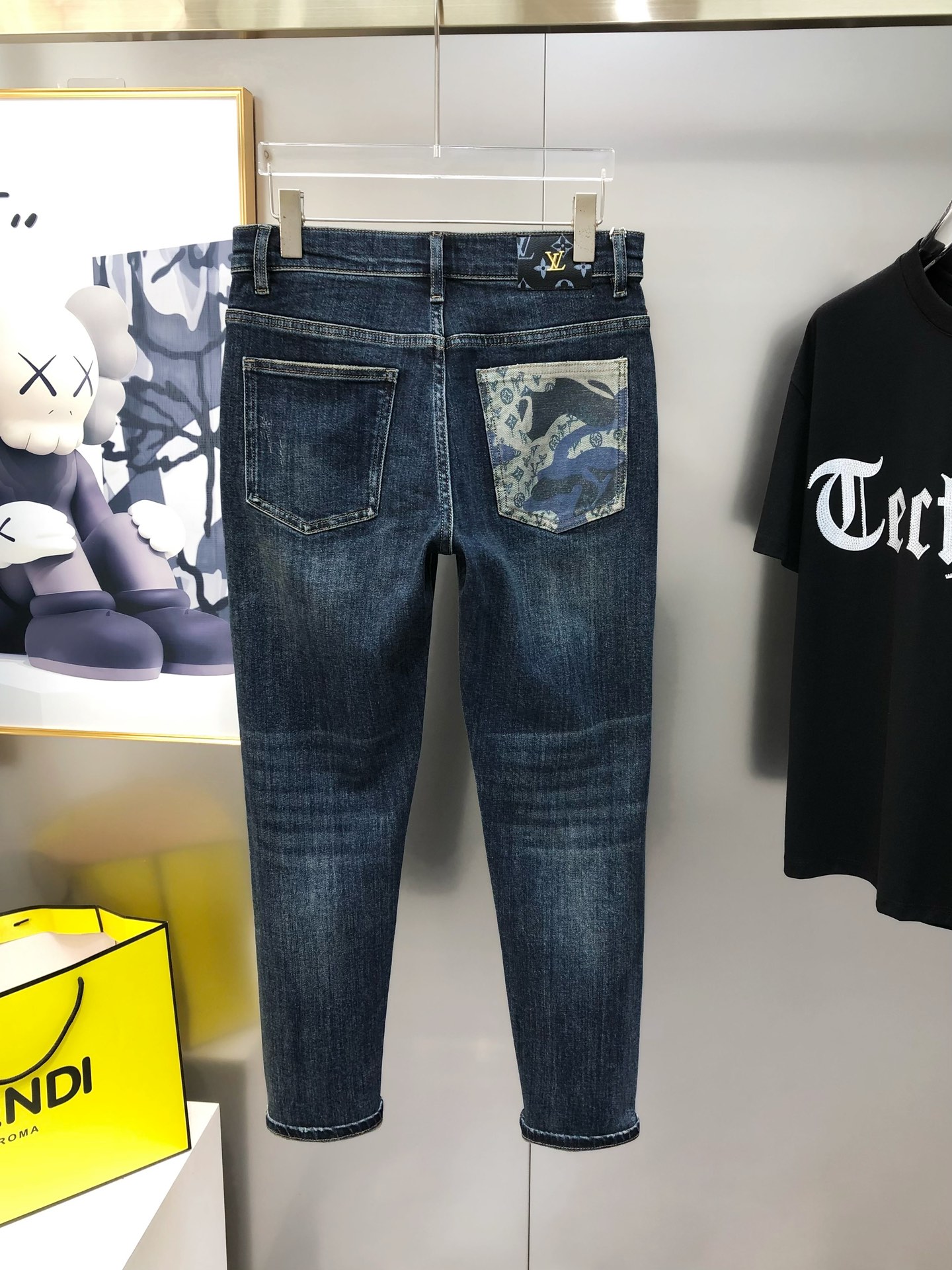 Louis Vuitton Male Jeans Cotton Printed L