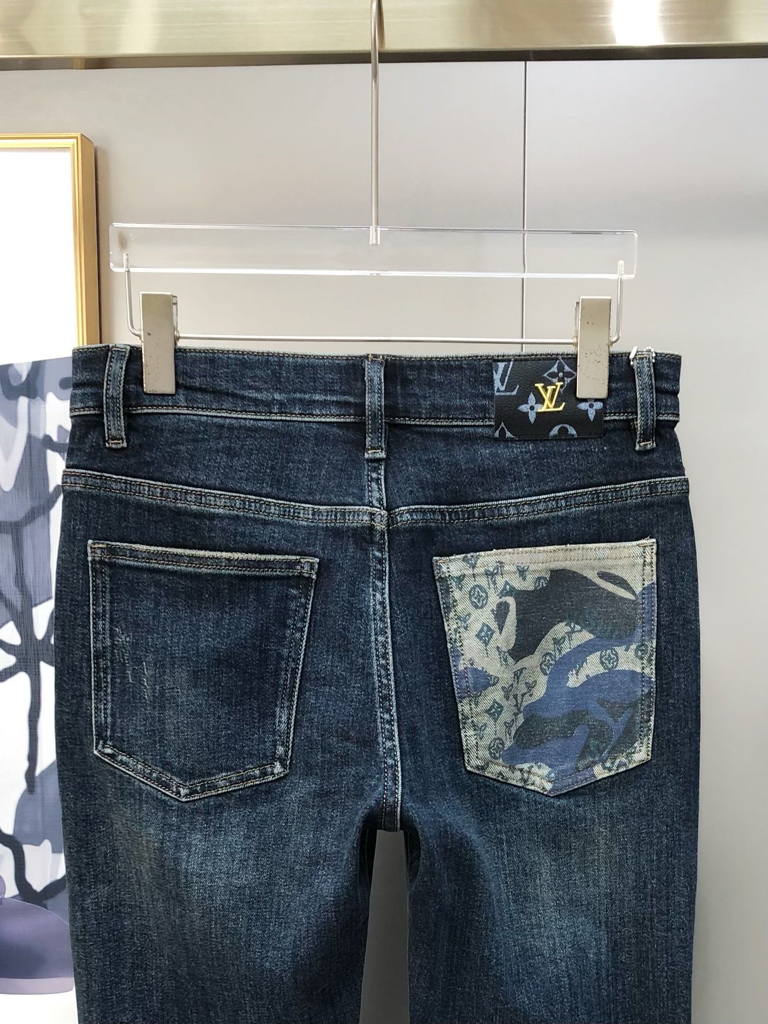 Louis Vuitton Male Jeans Cotton Printed L