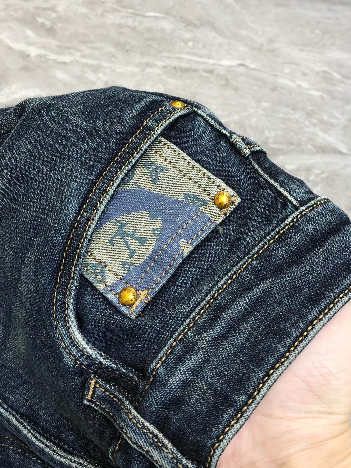 Louis Vuitton Male Jeans Cotton Printed L