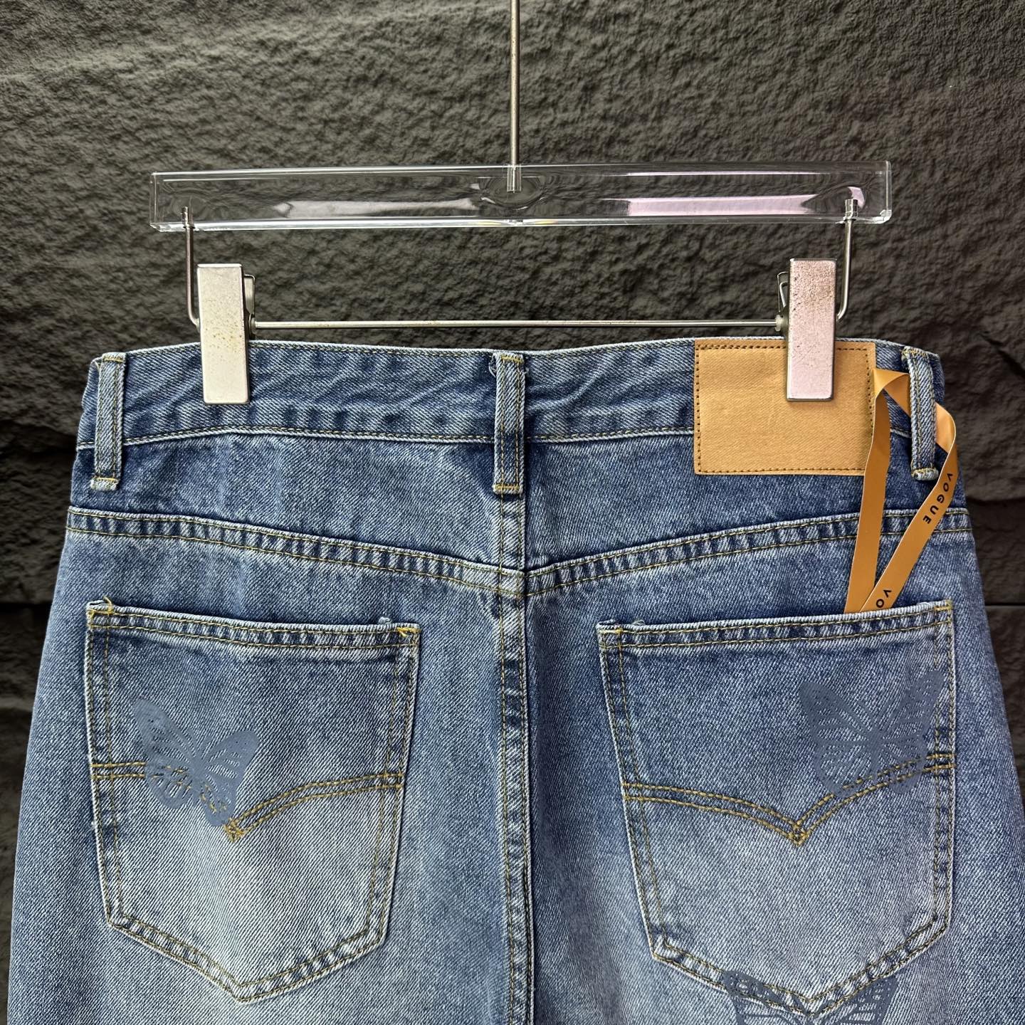 Chrome Hearts Couple Jeans Blue Printed