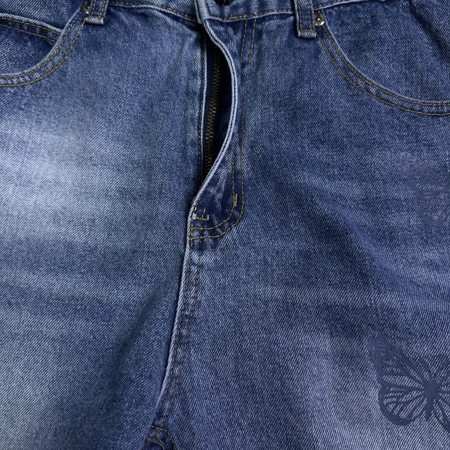 Chrome Hearts Couple Jeans Blue Printed