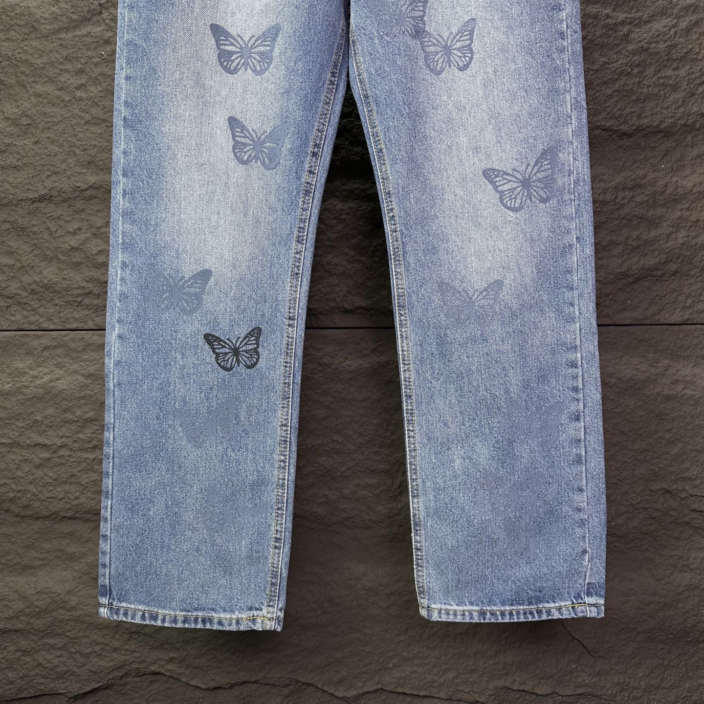 Chrome Hearts Couple Jeans Blue Printed
