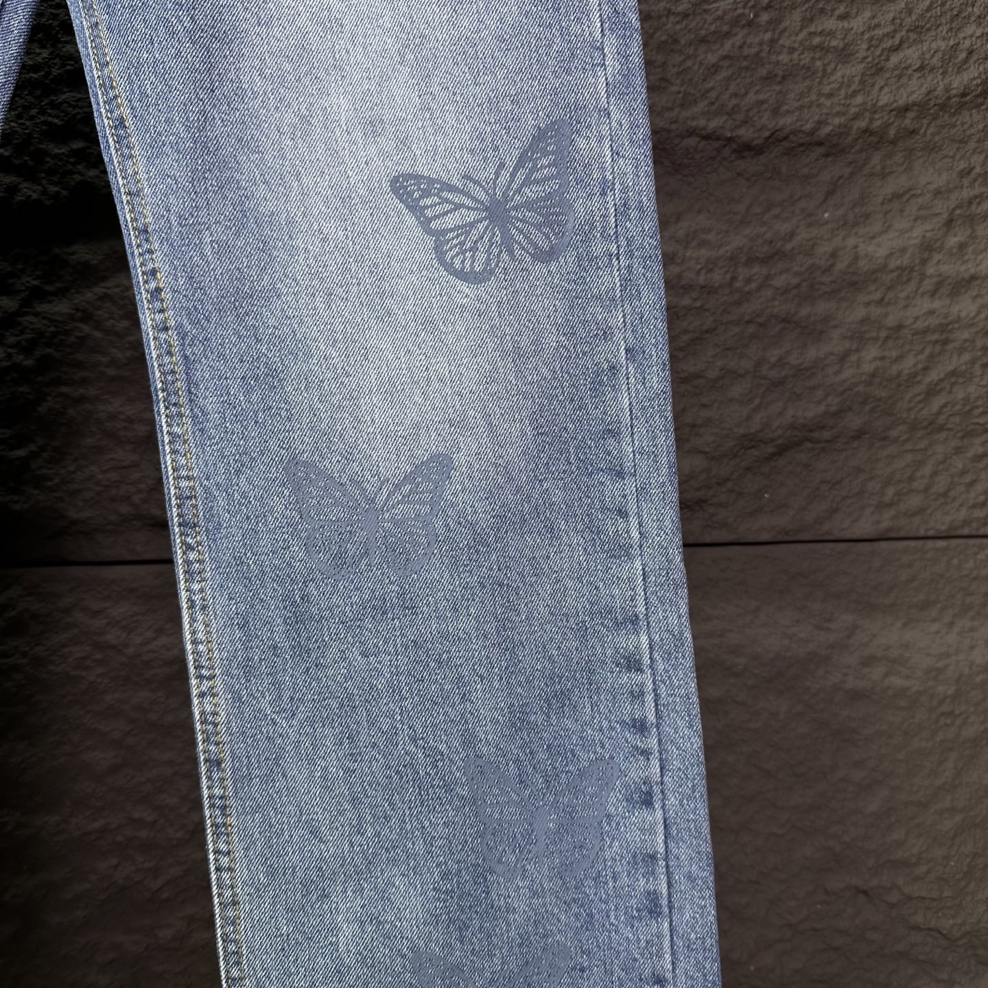 Chrome Hearts Couple Jeans Blue Printed