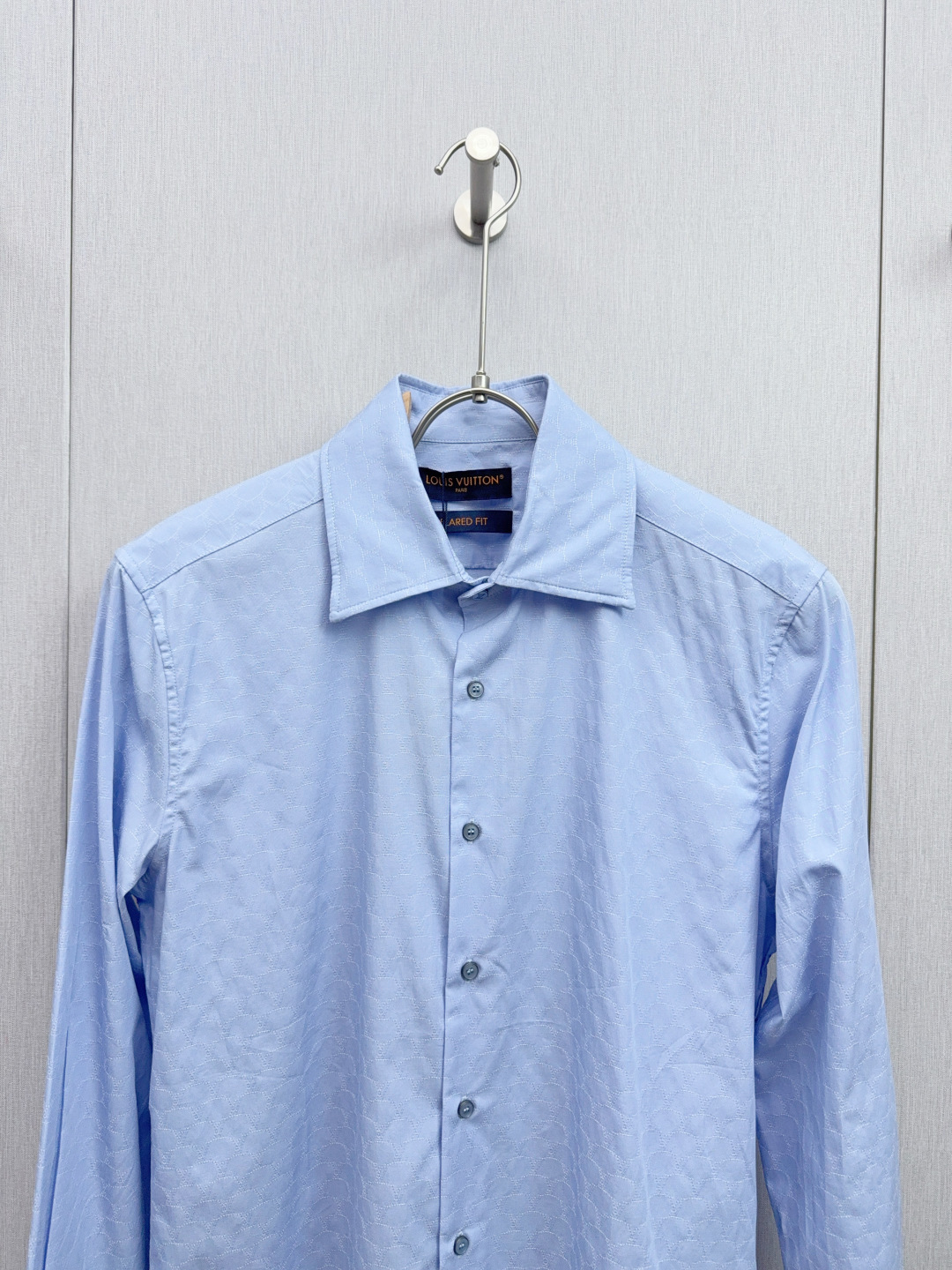 Louis Vuitton Couple Shirt Cotton Blue Loose Fit S-m-l