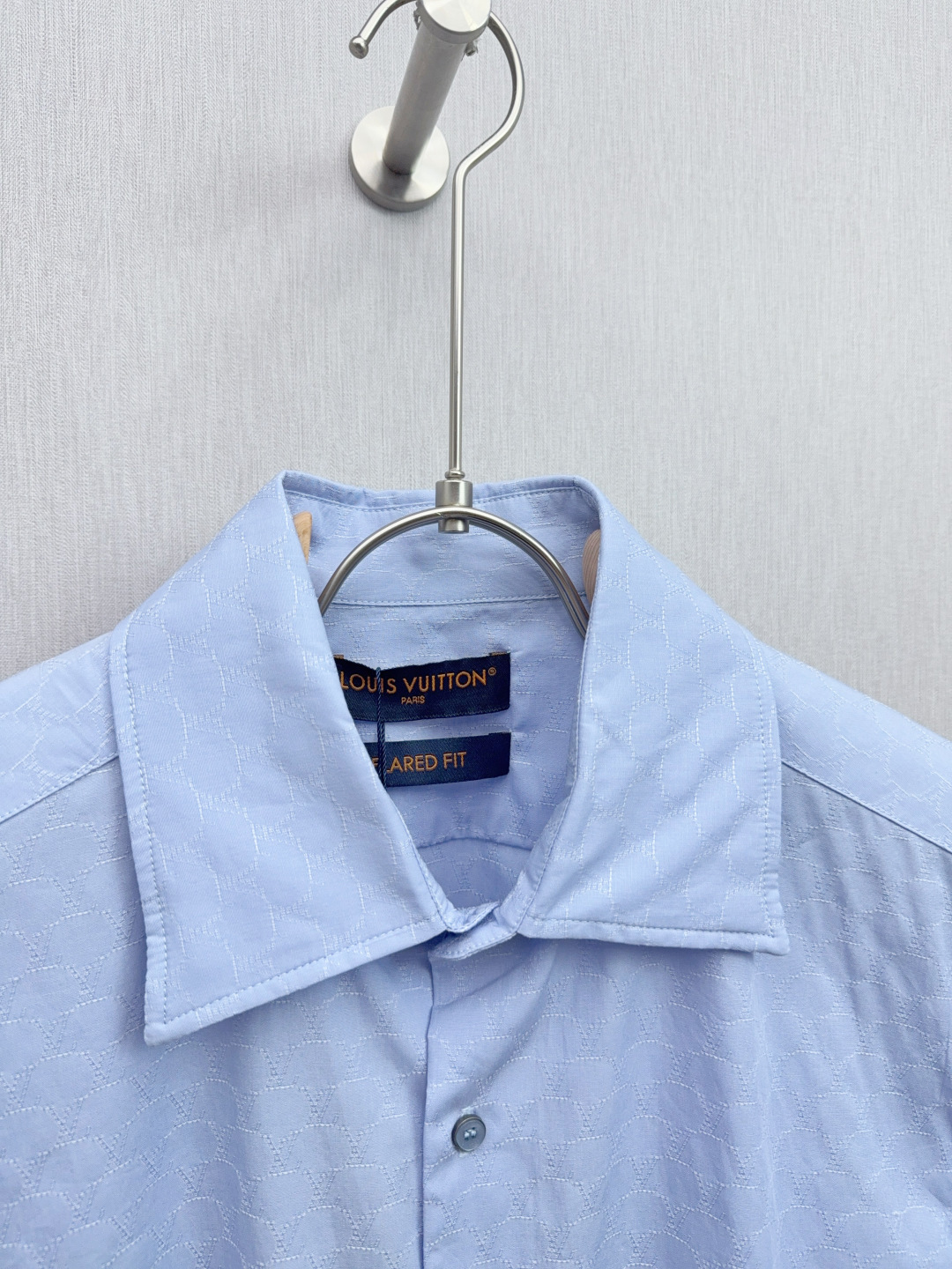 Louis Vuitton Couple Shirt Cotton Blue Loose Fit S-m-l