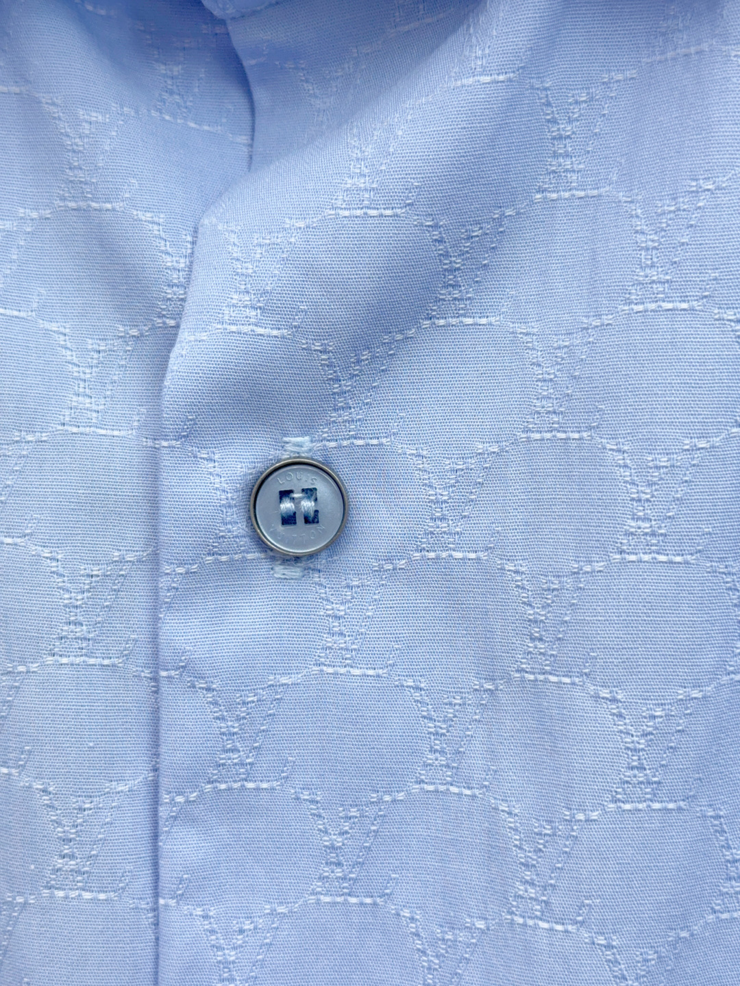 Louis Vuitton Couple Shirt Cotton Blue Loose Fit S-m-l