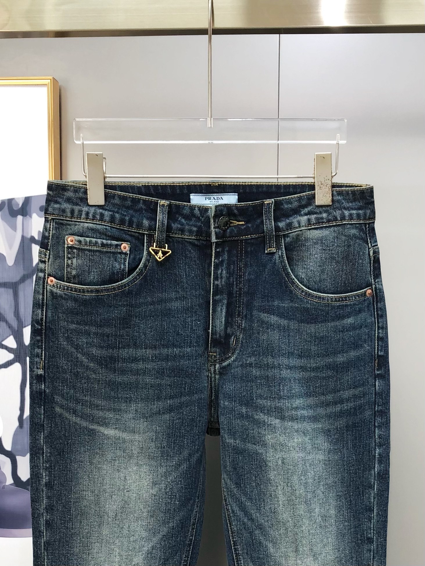 Prada Male Jeans Cotton Slim Fit L