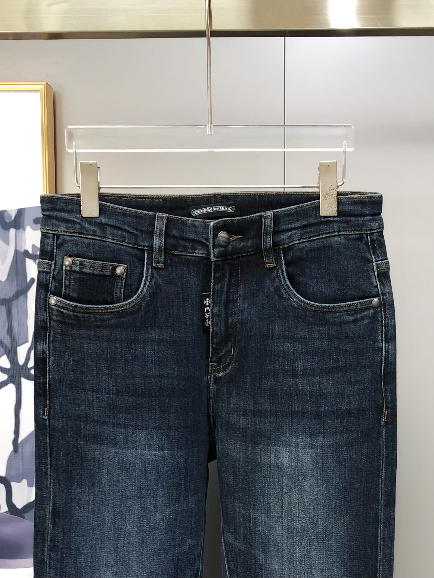 Chrome Hearts Male Jeans Cotton Slim Fit L