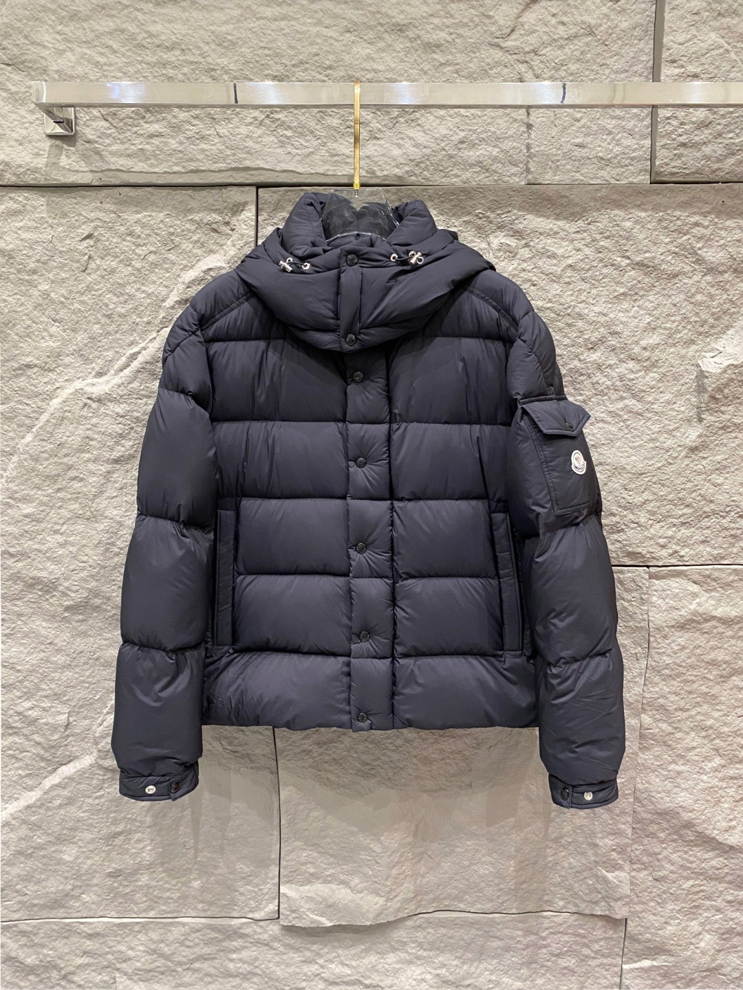 Moncler Down Jacket Polyester Black S-m-l