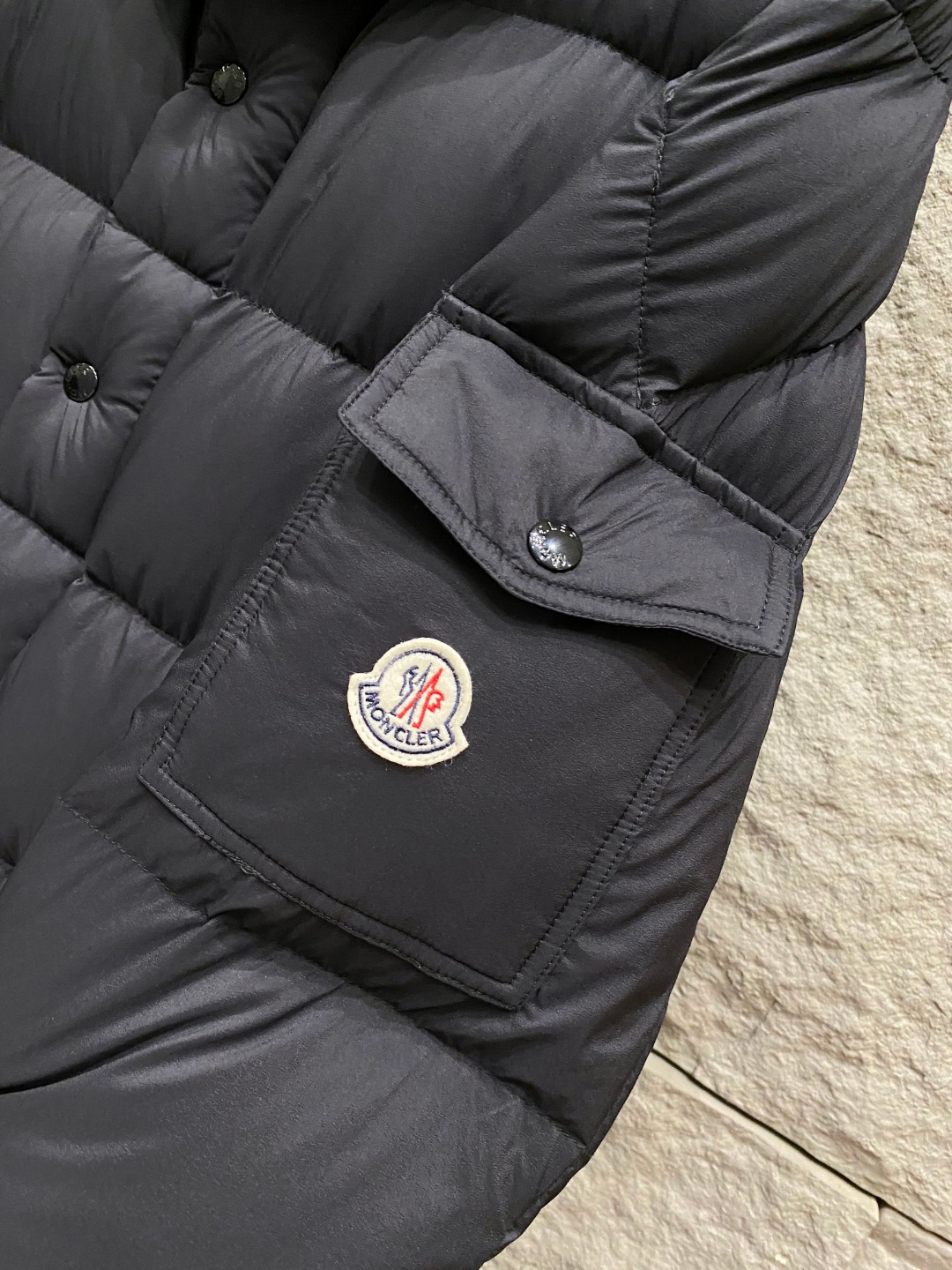 Moncler Down Jacket Polyester Black S-m-l