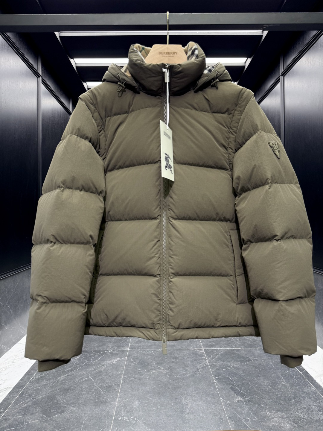 Burberry Vest Wool Black Hooded S-xxl