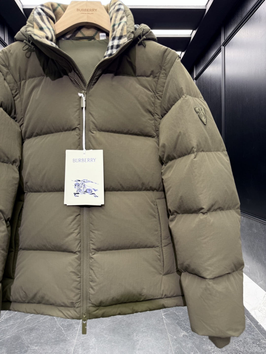 Burberry Vest Wool Black Hooded S-xxl