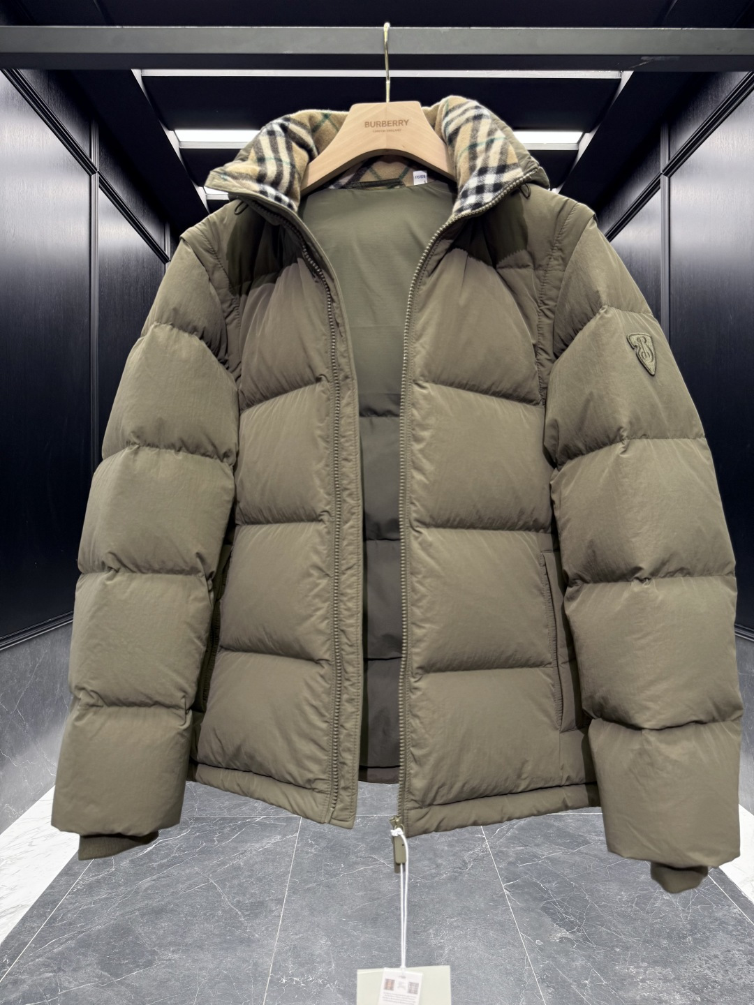 Burberry Vest Wool Black Hooded S-xxl