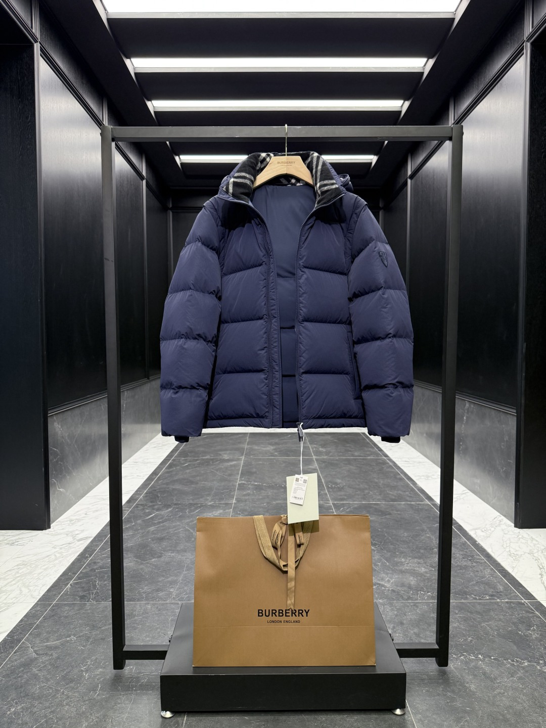 Burberry Vest Wool Black Hooded S-xxl