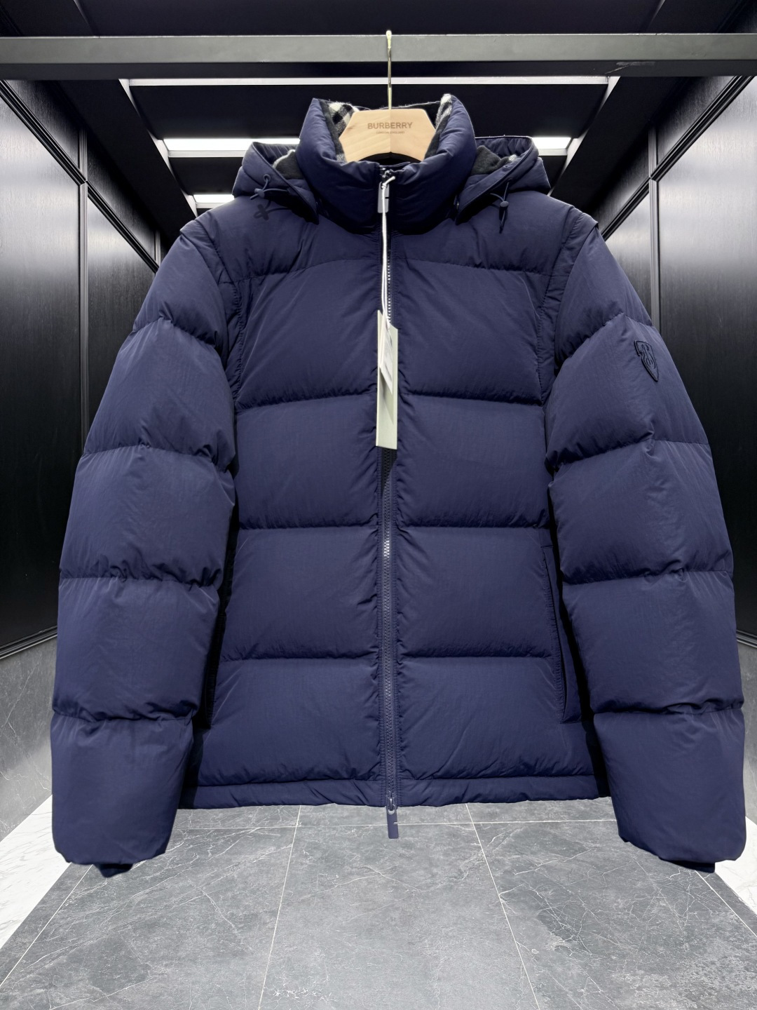 Burberry Vest Wool Black Hooded S-xxl