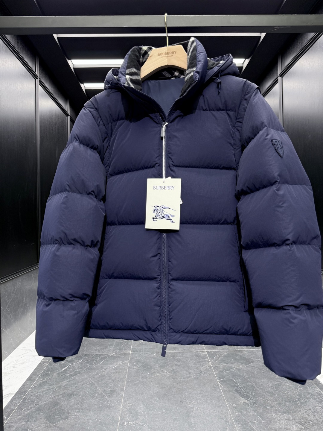 Burberry Vest Wool Black Hooded S-xxl