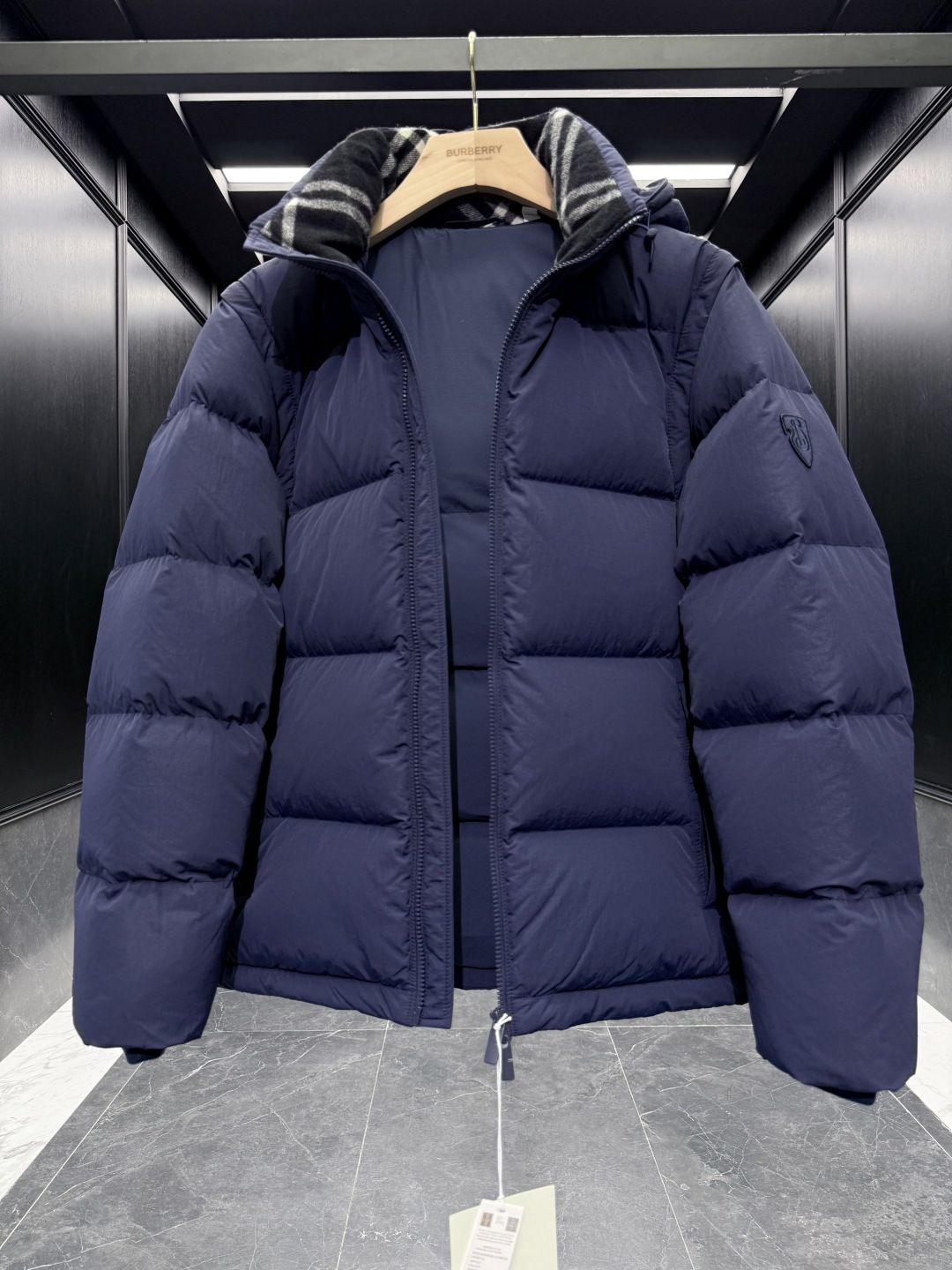 Burberry Vest Wool Black Hooded S-xxl