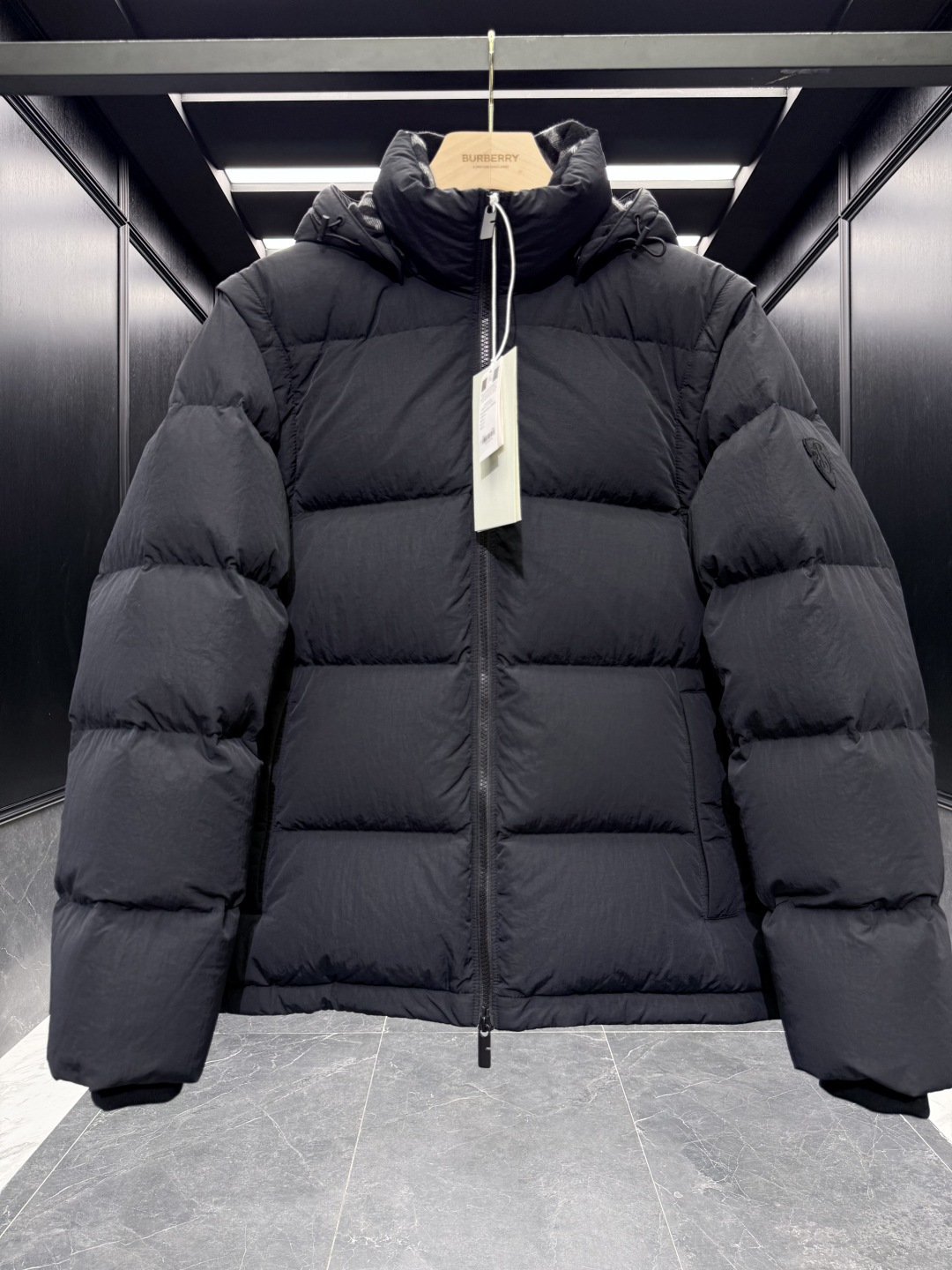 Burberry Vest Wool Black Hooded S-xxl