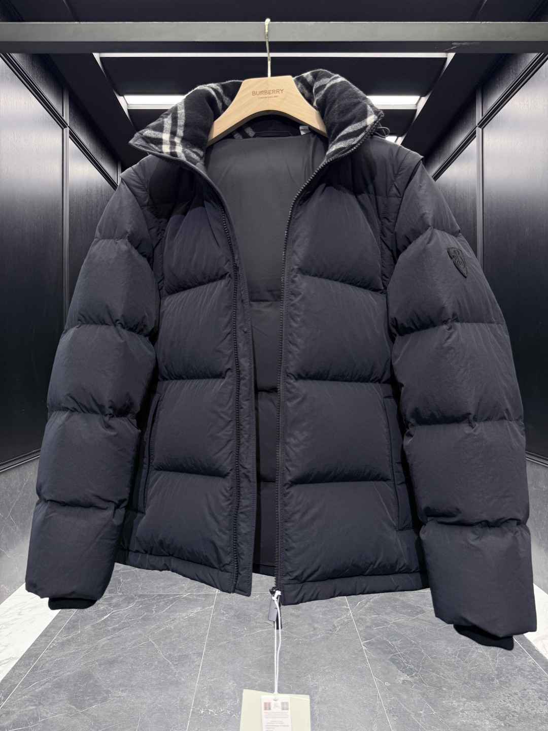 Burberry Vest Wool Black Hooded S-xxl