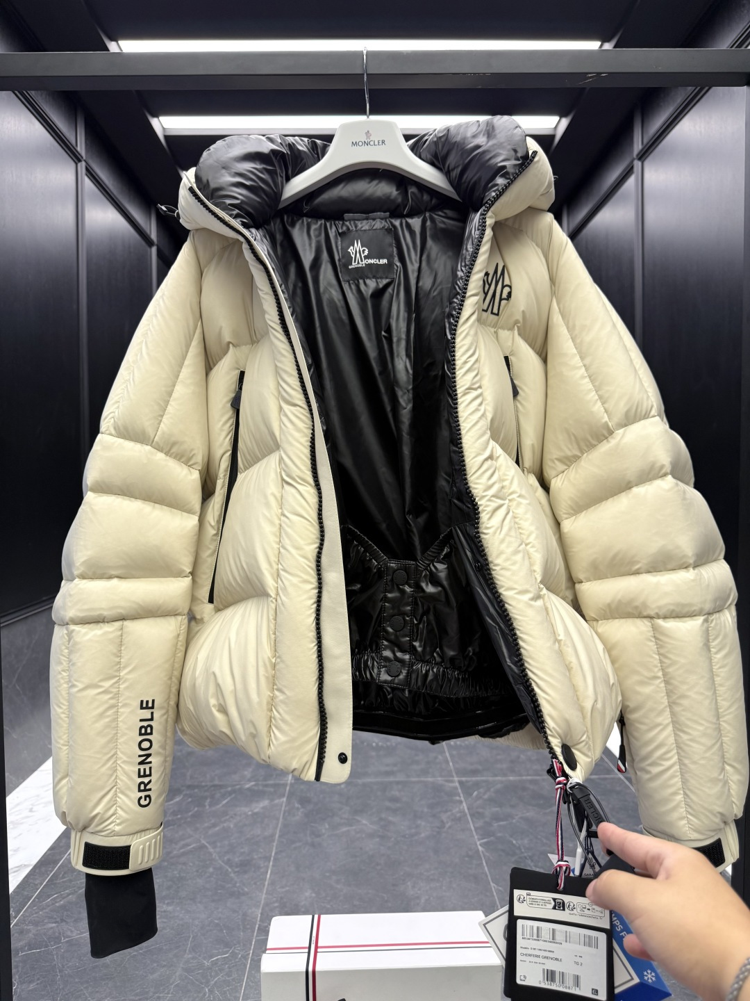 Moncler Male Down Jacket Knitted Black Hooded S-m-l