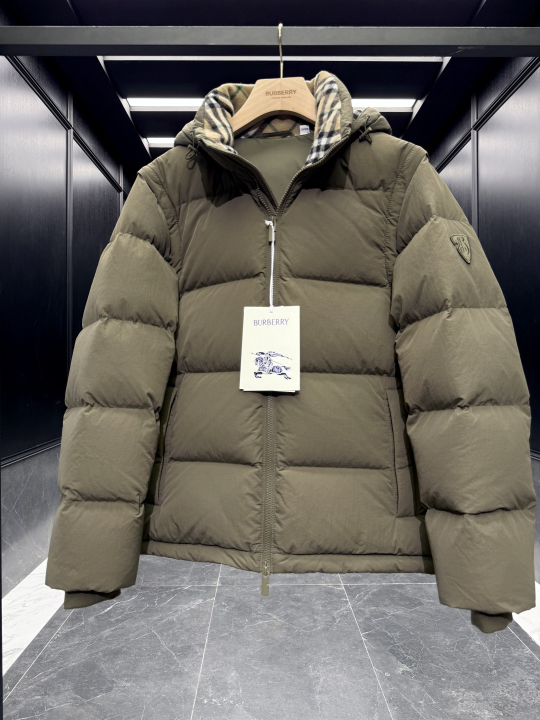 Burberry Vest Wool Black Hooded S-xxl